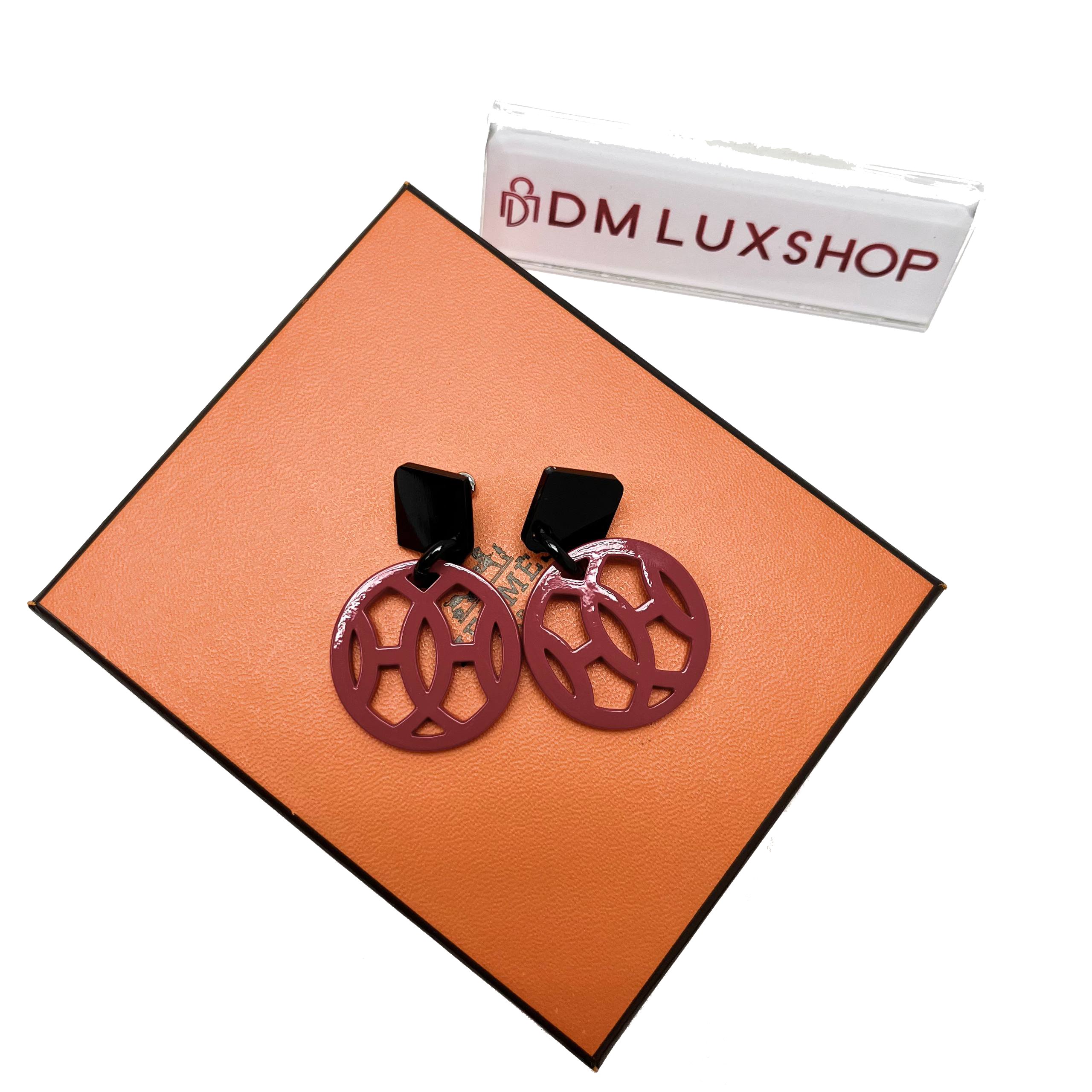 Hermes Red Hava Earrings