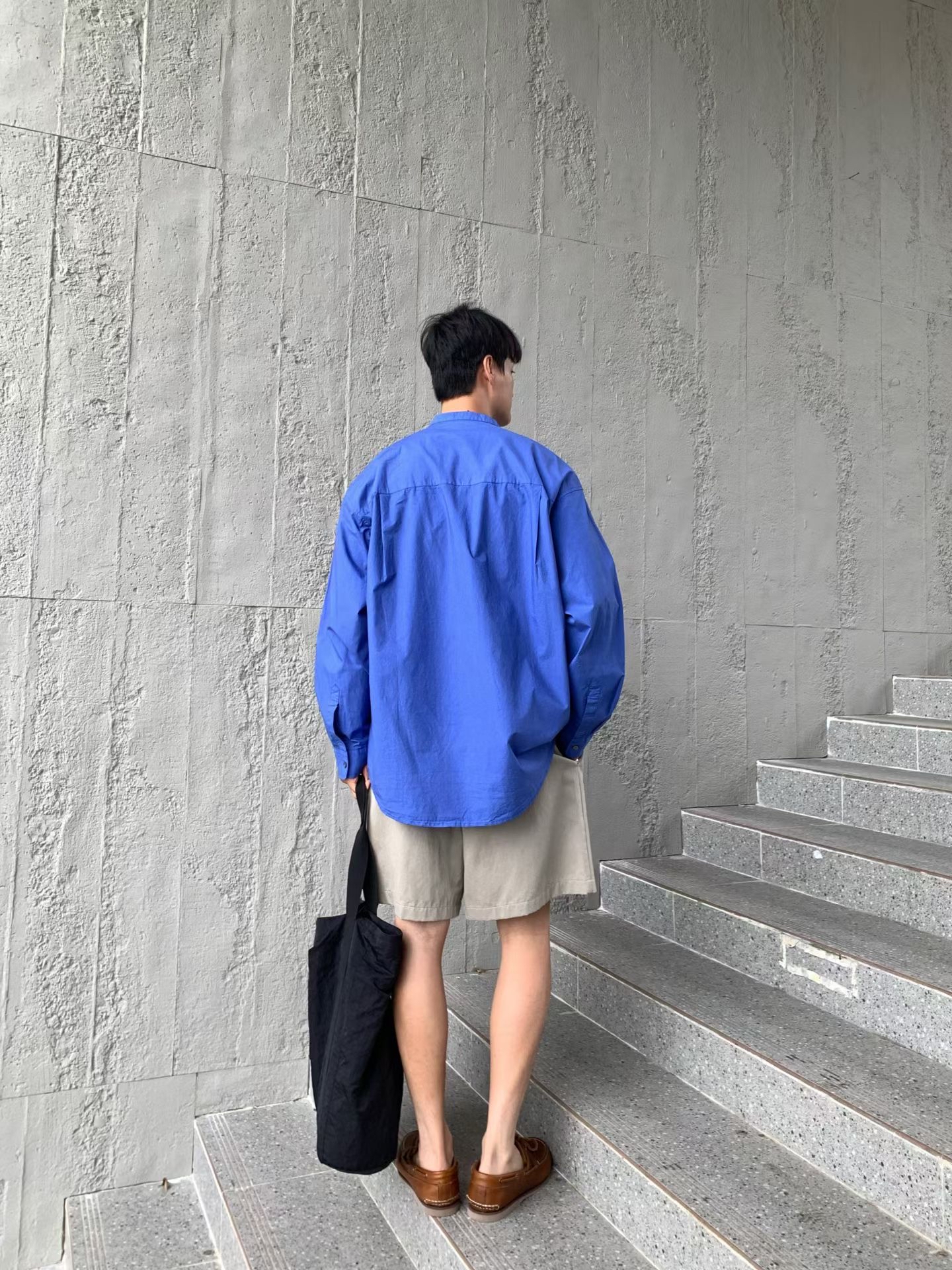 Mandarin collar oversized shirt #sh17