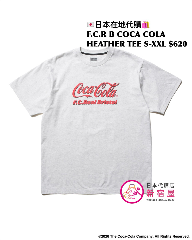 F.C.REAL BRISTOL x COCA COLA AD BANNER TEE/ MIRRO LOGO TEE/ LISTED LOGOS TEE/ HEATHER TEE 