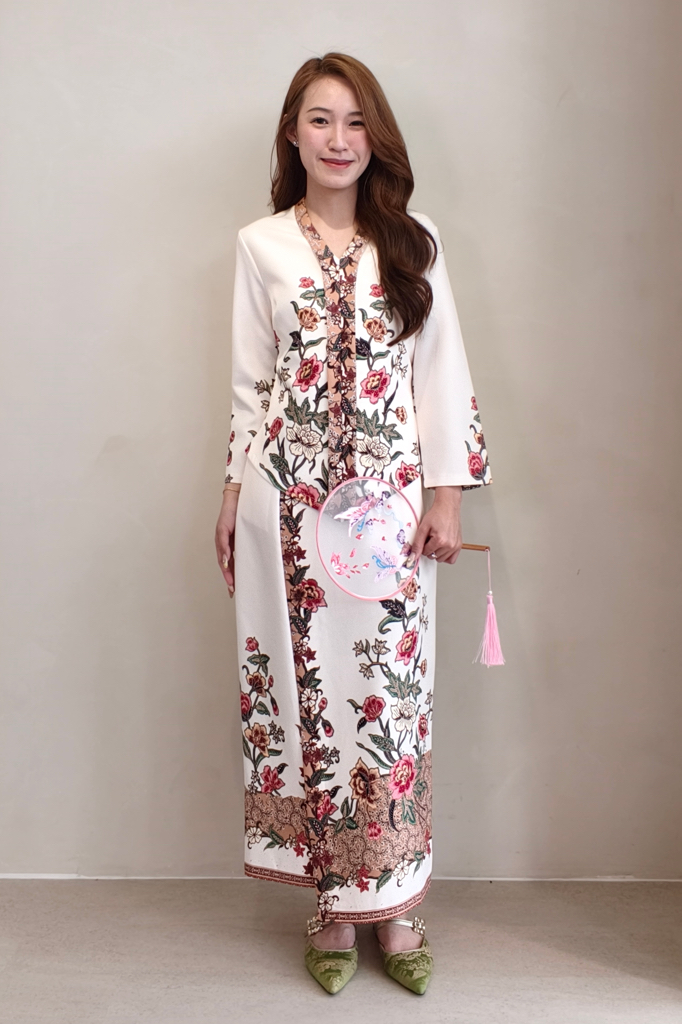 13103 Heritage Floral Kebaya Maxi Dress
