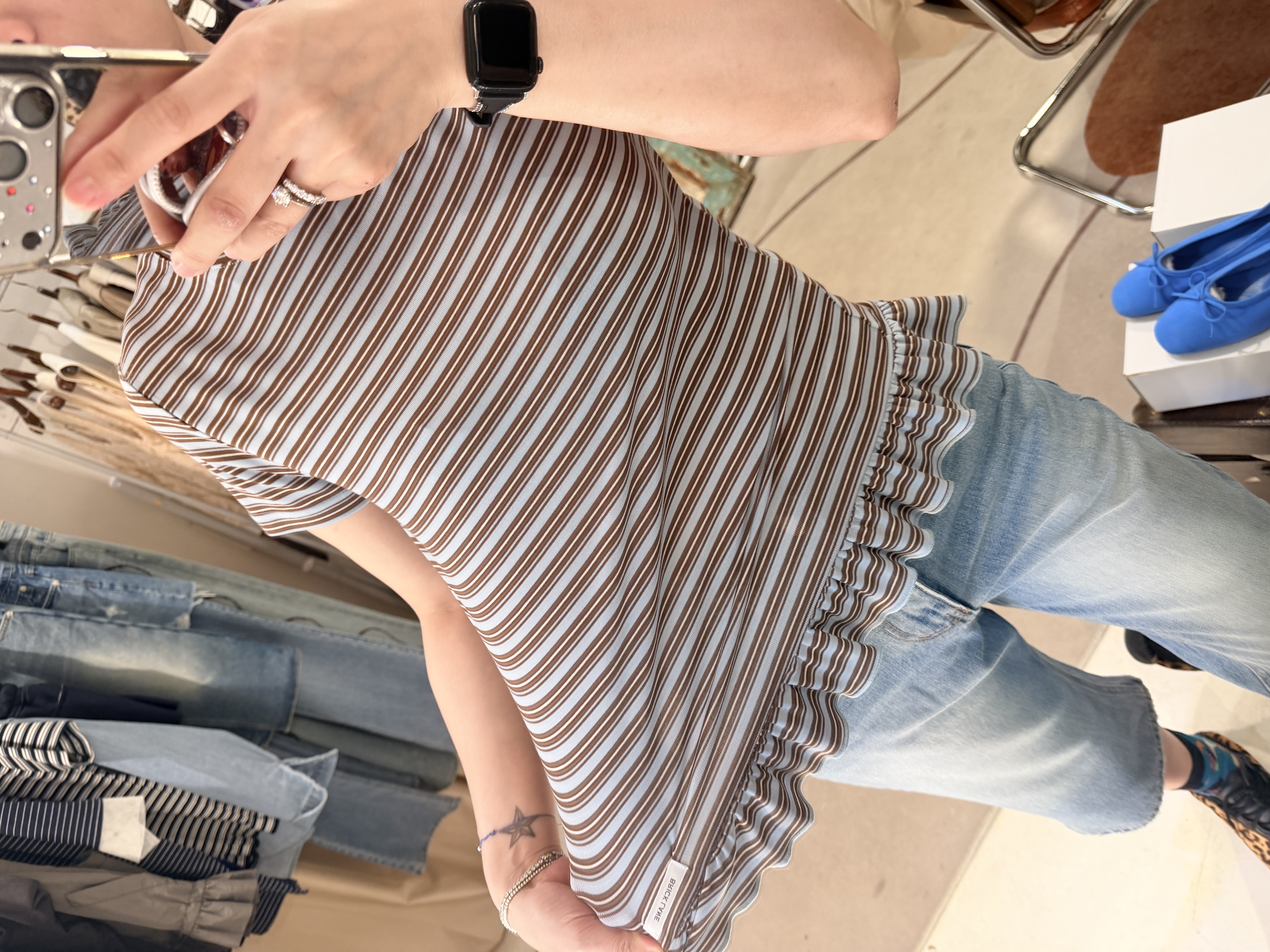 Stripe ruffle top