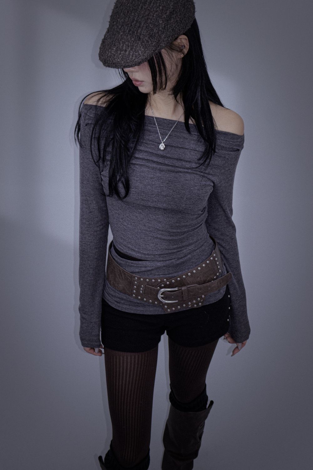 Cutout Off-Shoulder Ruched Top