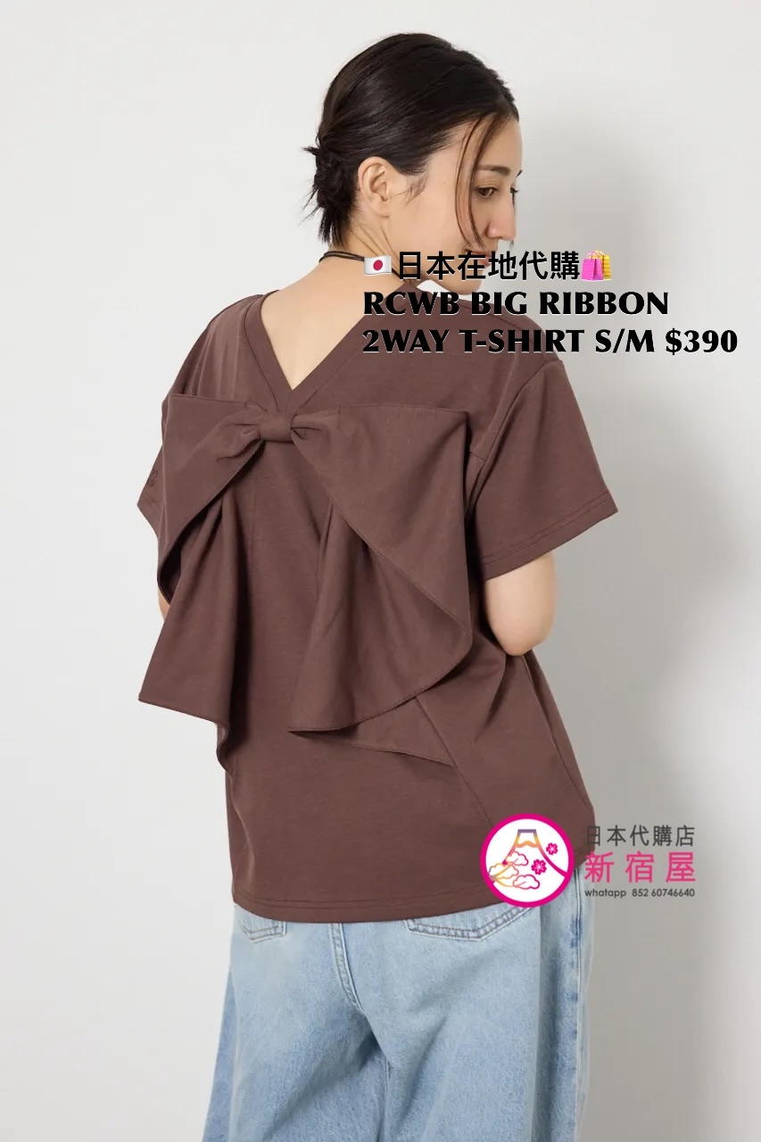 RODEO CROWNS WIDE BOWL BIG RIBBON 2WAY T-SHIRT