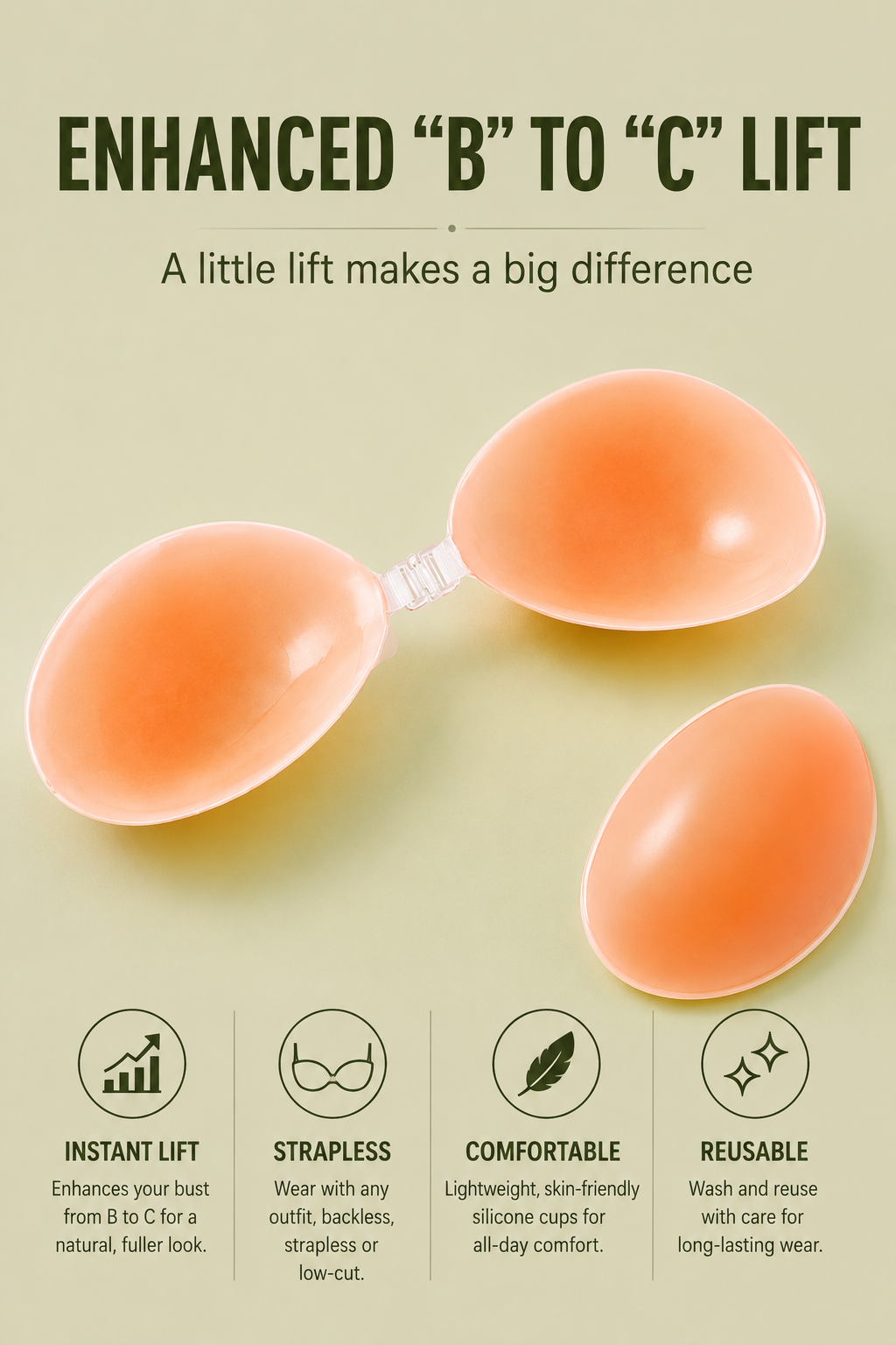 NB002 Invisible Lift Silicone Bra
