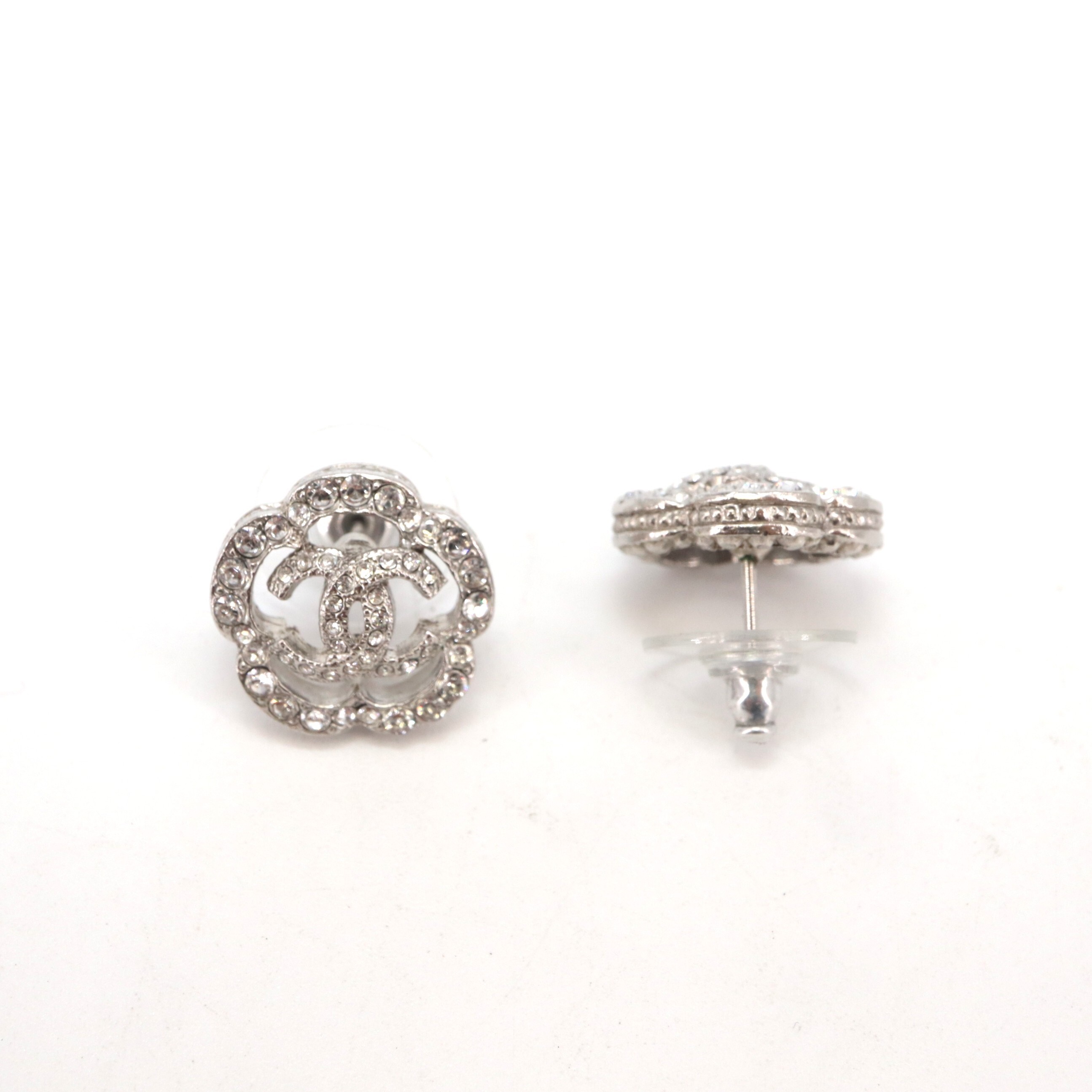 Chanel Coco Mark Rhinestone Piercing Earring