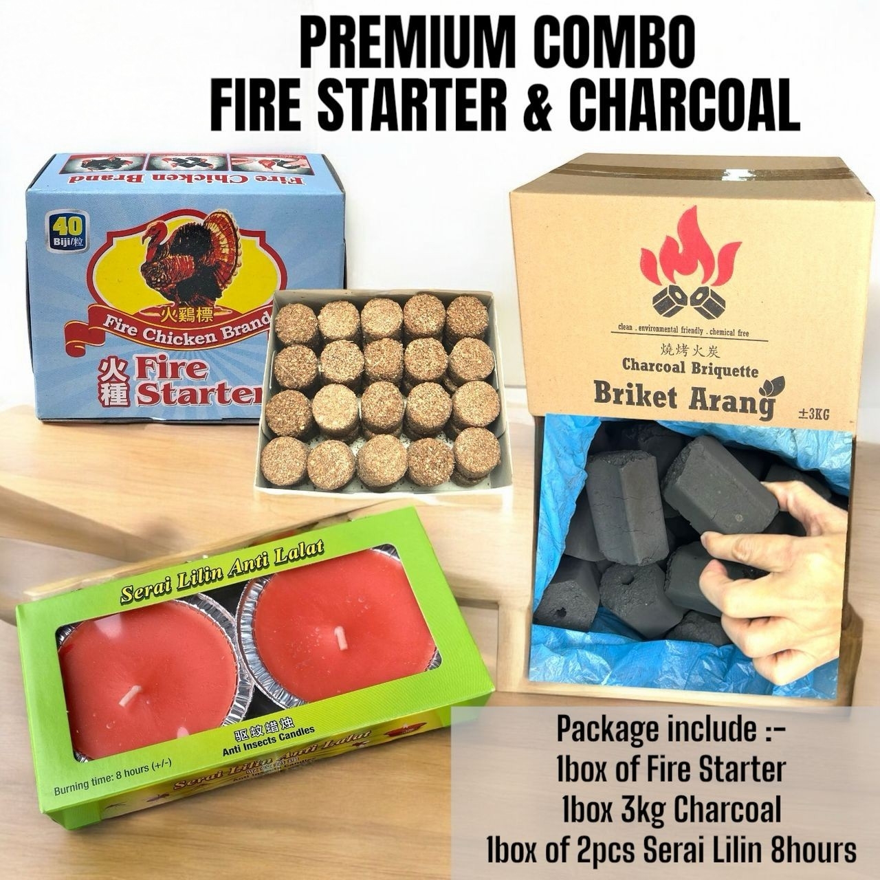 Natural Charcoal Beads/ Batu Arang Semulajadi (3KG)