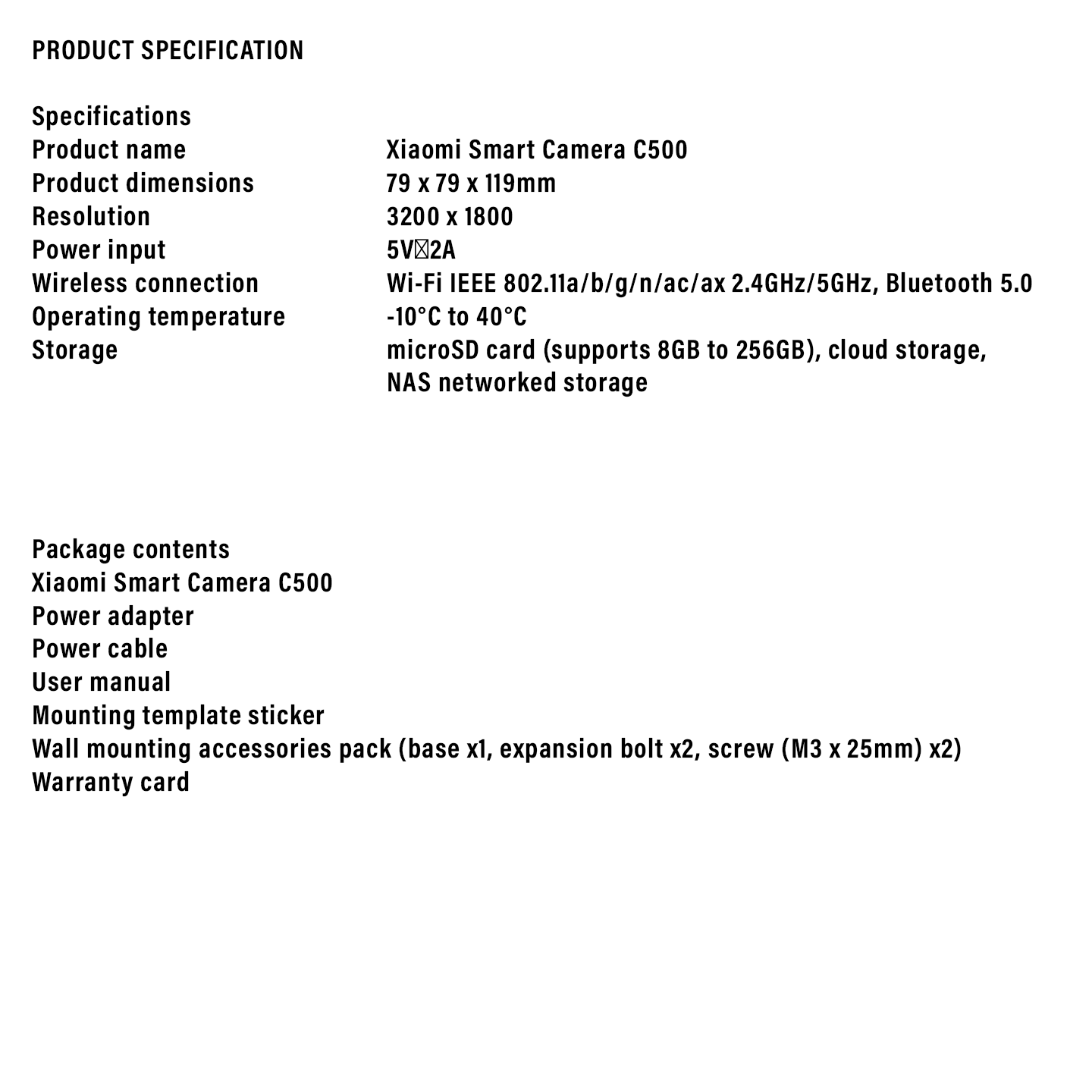 Xiaomi C500 Dual-Lens 360° Smart Camera AI (BHR9668MY)