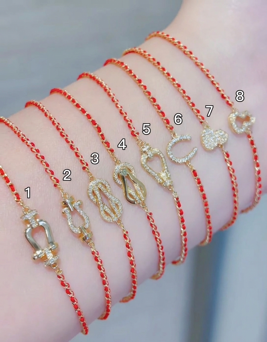 本命年紅紅火火馬年暴富紅繩安排上❤️ 今年最愛紅繩 18k金天然鑽石紅繩手