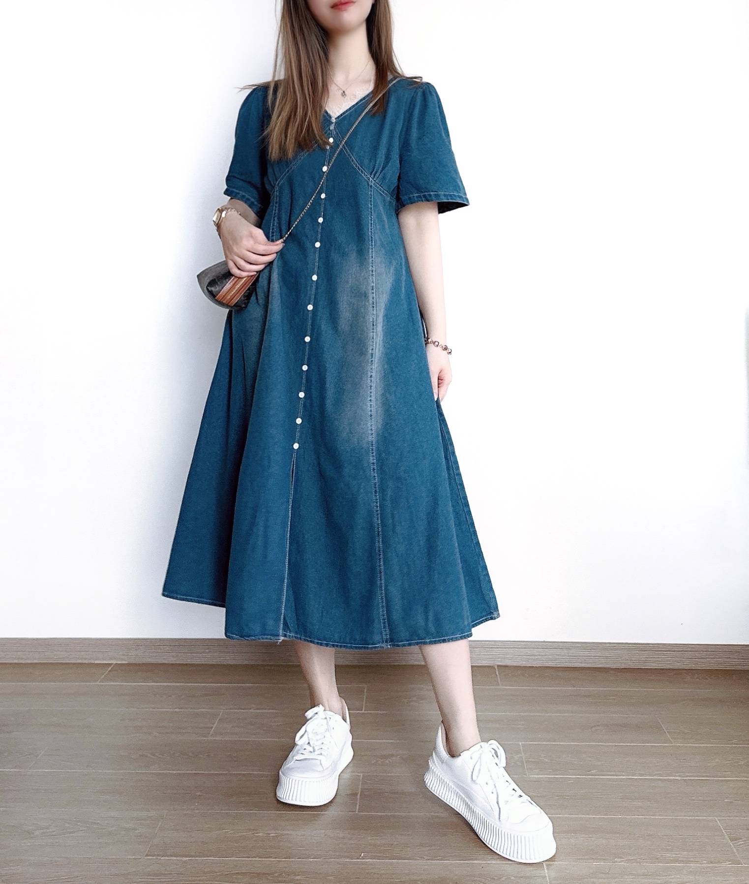 復古牛仔Lace V領Ops