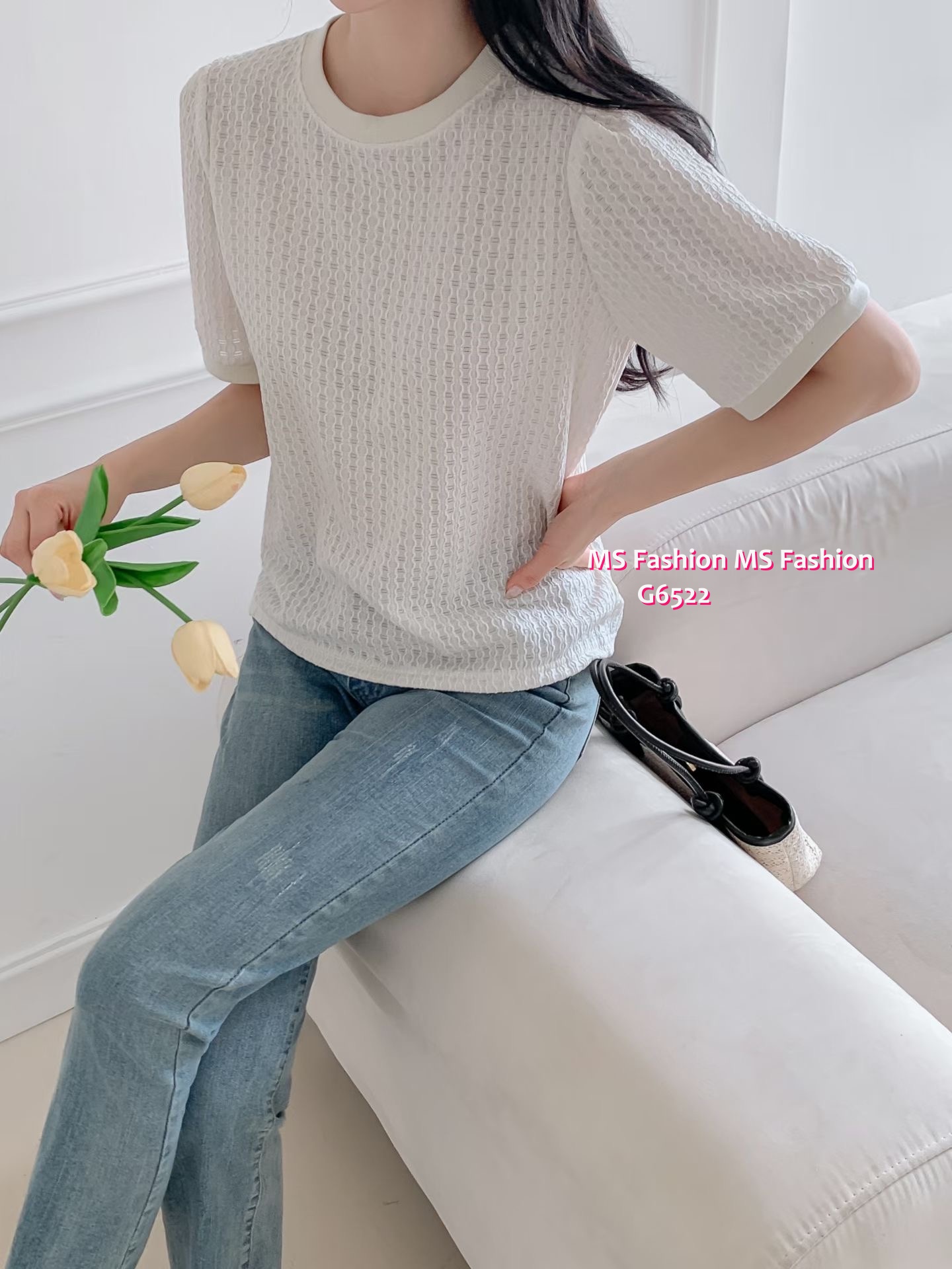 G6522 暗紋淨色top
