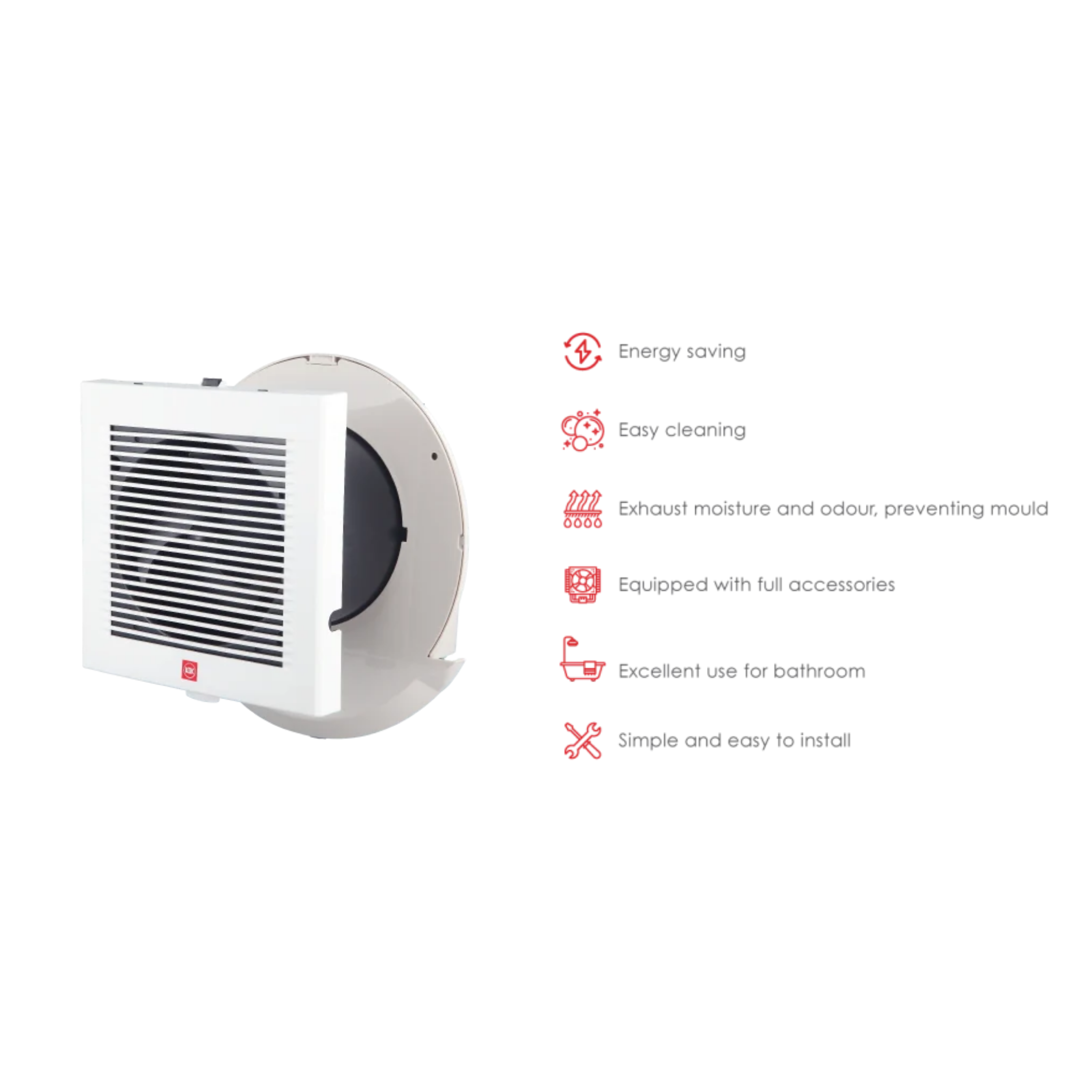 KDK 6" Bathroom Wall Ventilating Fan (15EGKB)