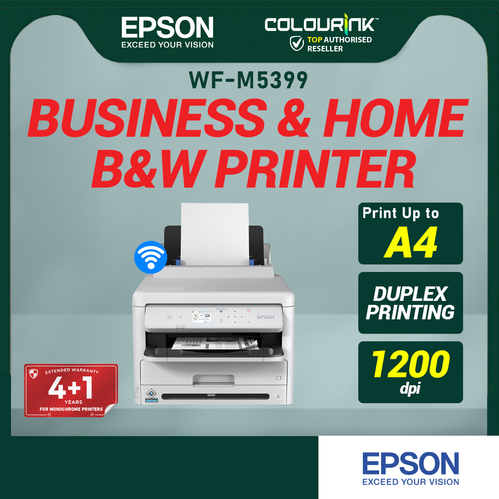 EPSON EcoTank M5399 A4 Wi-Fi Mono Ink Tank Printer | Print Scan Copy Fax | Duplex | ADF | Ethernet