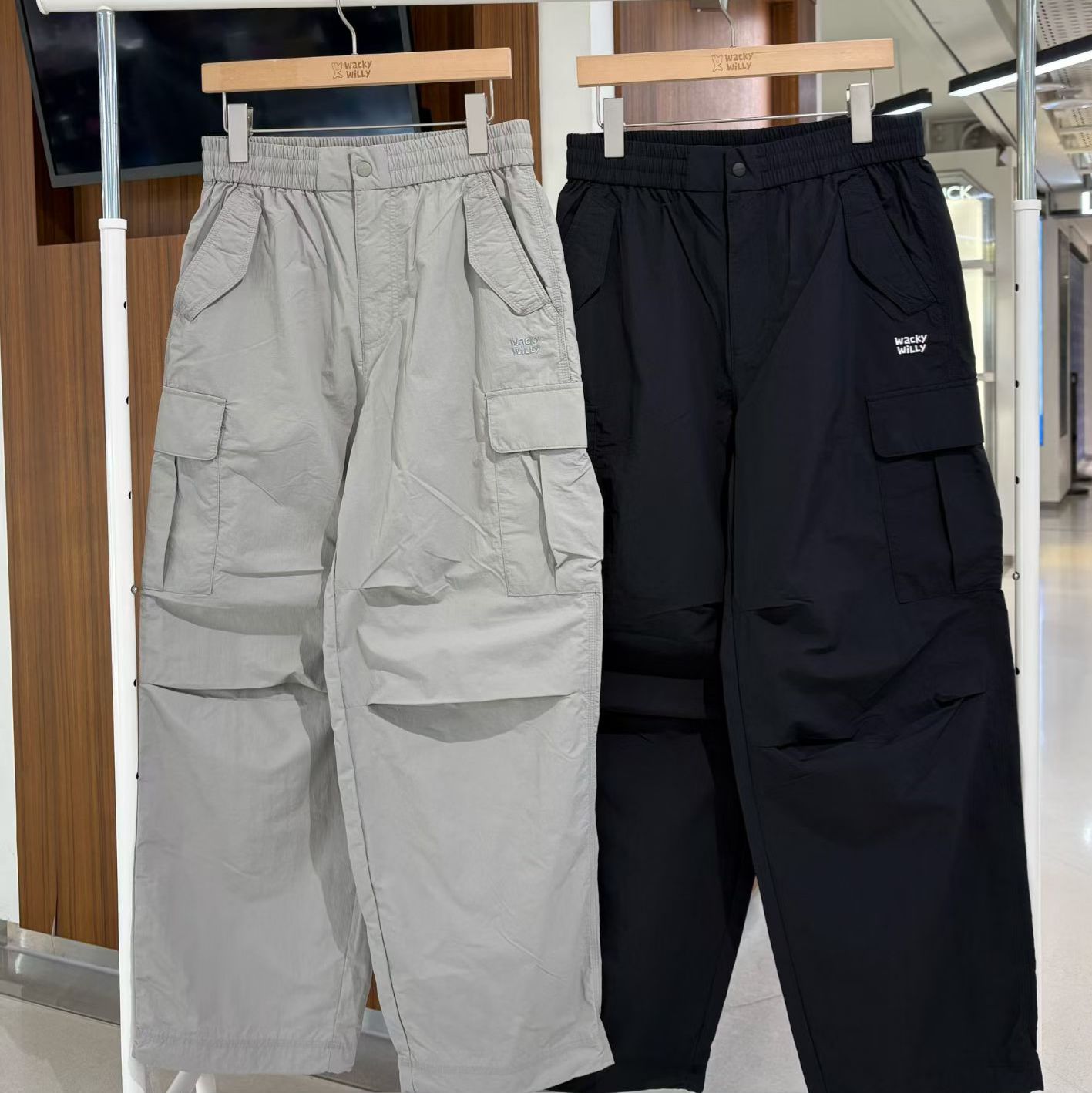 🌱​WACKY WILLY🌱 側袋長褲 韓國連綫折扣💛 灰//黑/ S-xl