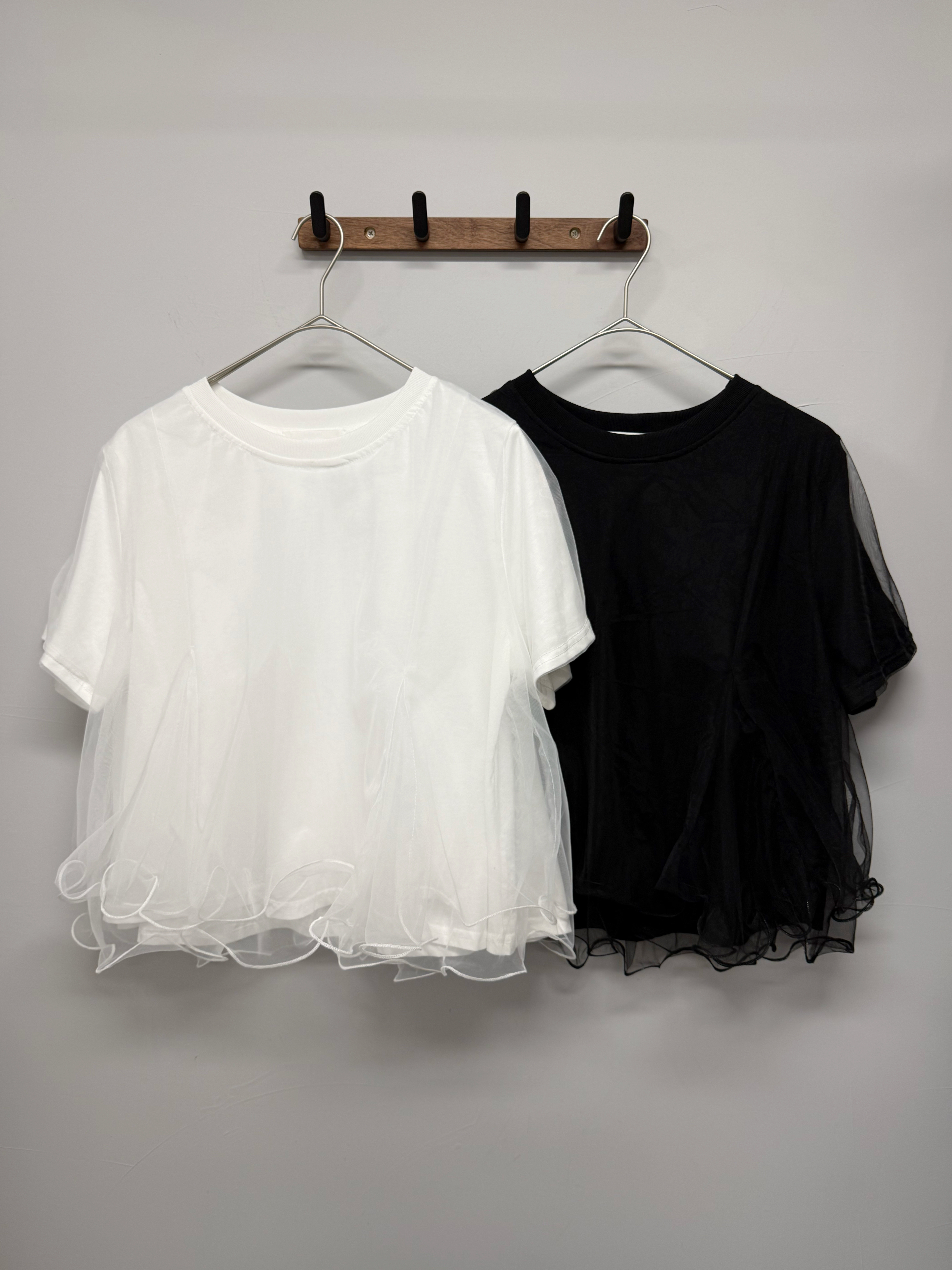 Organza layered ruffle top #top147