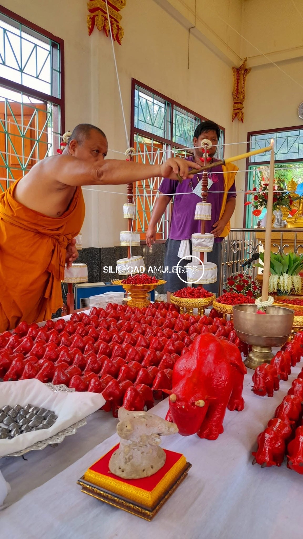 具有反彈符管力量的弓箭牛🪞🦬🏹 龍婆披贊 佛曆2565  派也告勒達辣夢冠  第一期  弓箭牛 附全高清防水殼｜師父親寫四大元素符