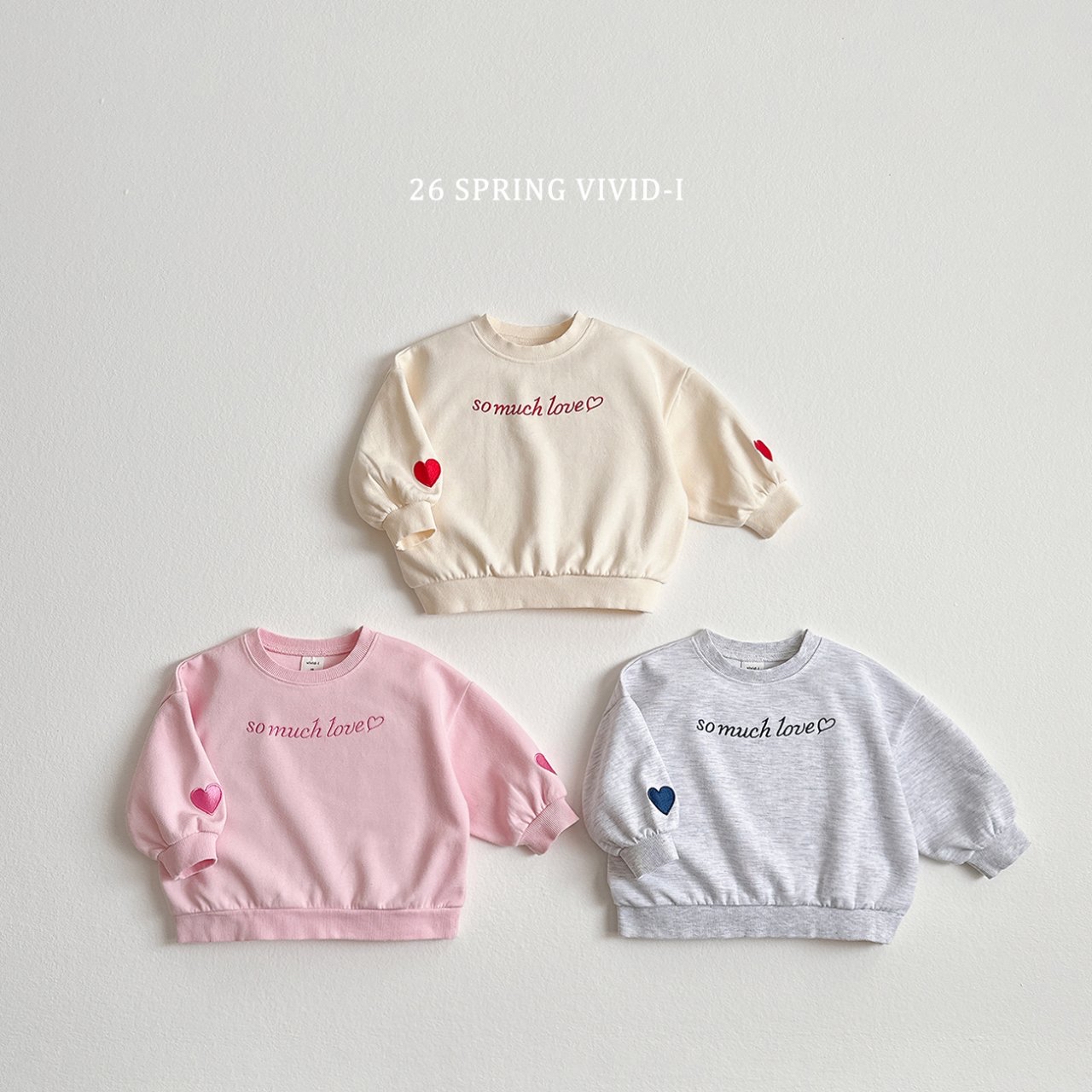 🌸預訂 韓國直送🌸🇰🇷VIVIDI三色so much love印花寬鬆衛衣