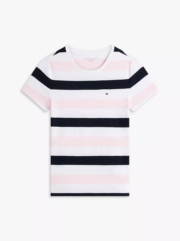 Tommy 女款間條圓領T恤