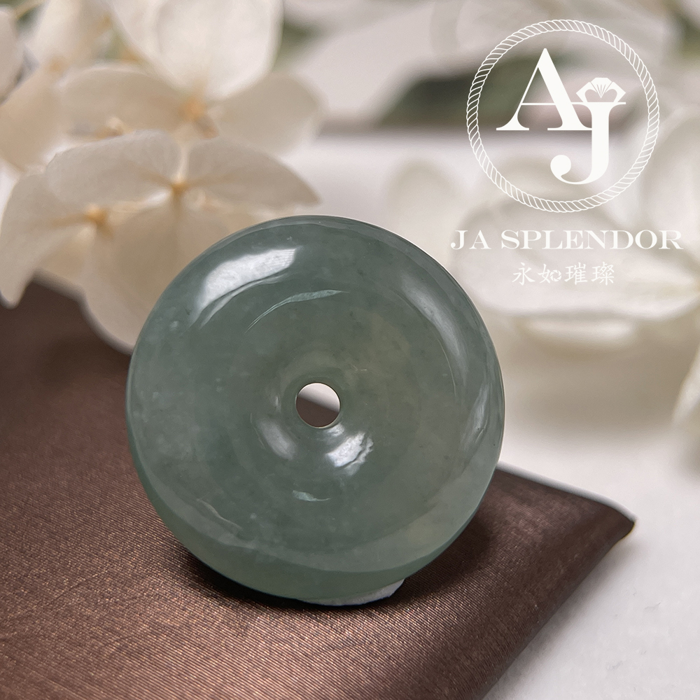 JN-180 天然翡翠A玉 高冰滿綠平安扣