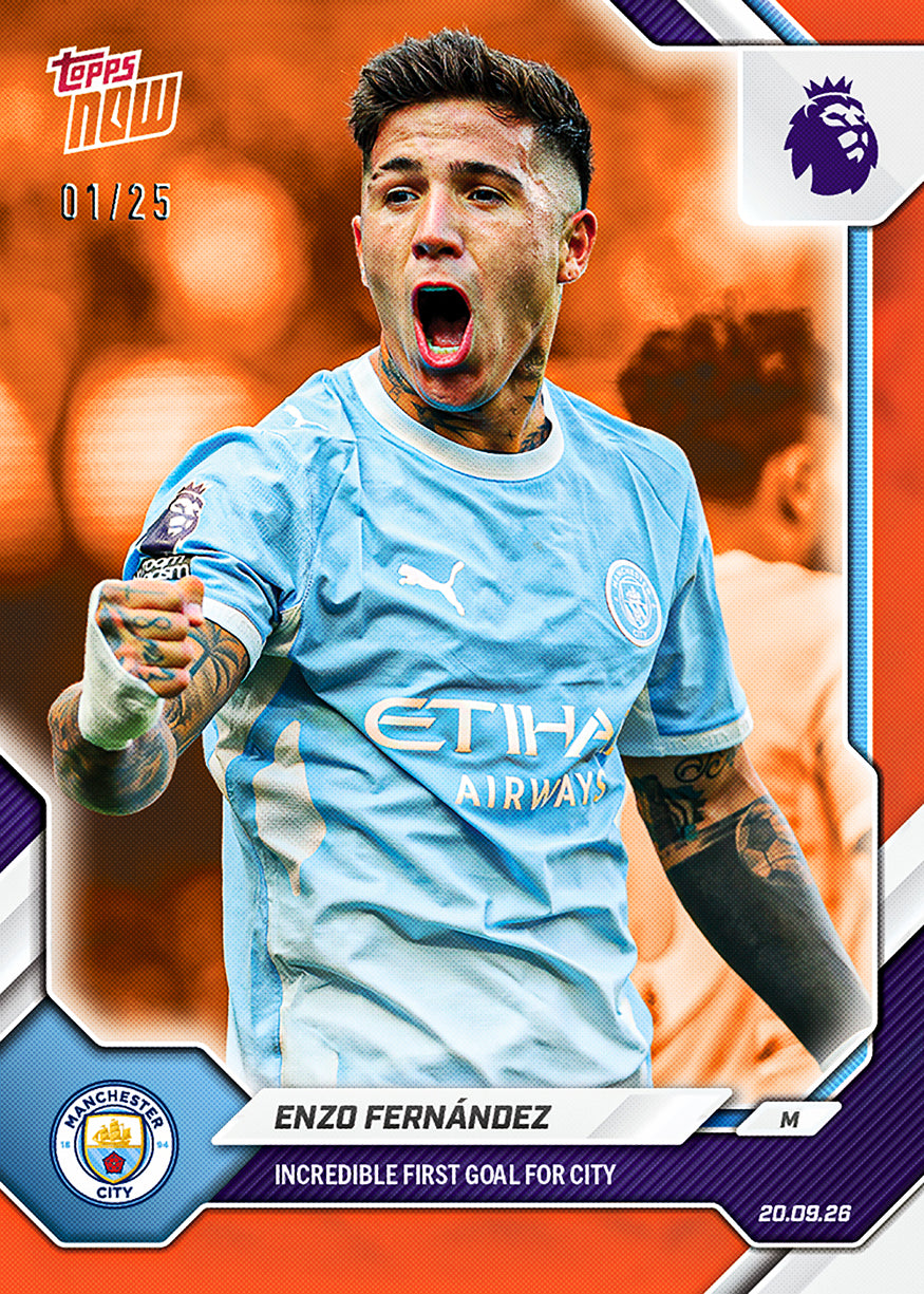 Enzo Fernández - 2026-27 Premier League Topps NOW #37 曼城首個入球紀念卡【團購】