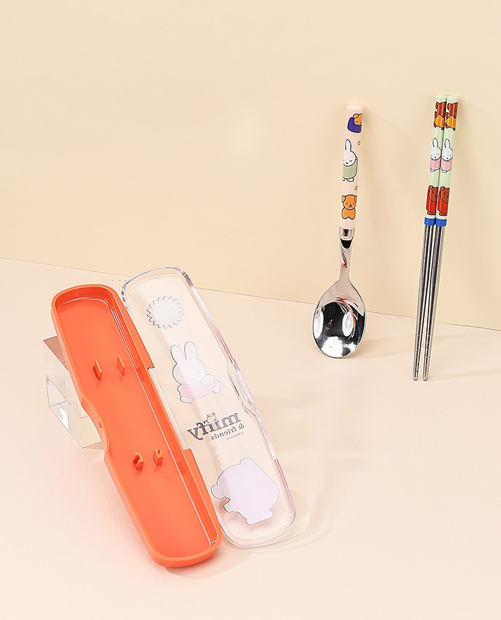  【預訂】韓國直送 Miffy 不鏽鋼餐具 連收納盒 3件套