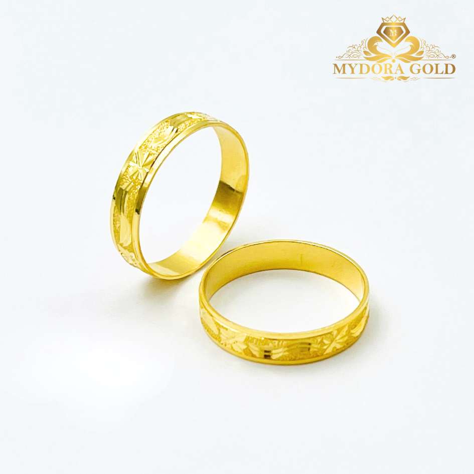 MYDORA Cincin Belah Rotan Pahat Pasir l EMAS 916/22K