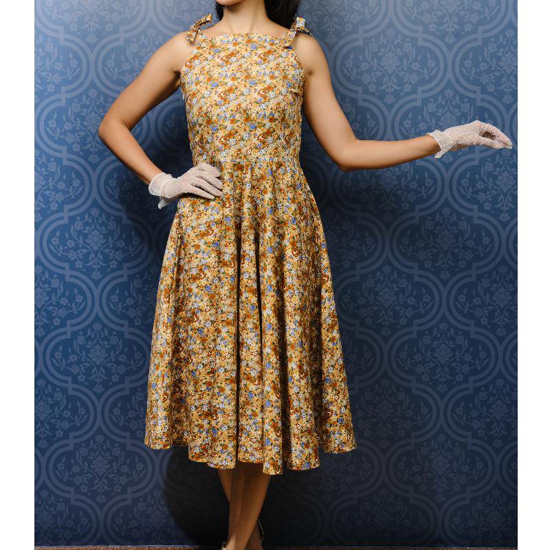 (SOLD OUT)Special Edition - Made in Hong Kong "The Audrey" Dress - Floral Pattern (FM130)
