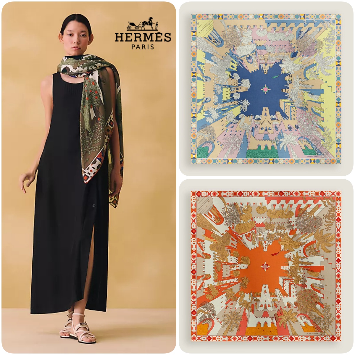 【頂級】HERMES Le Palais des Quatre Vents shawl  四方宮披肩