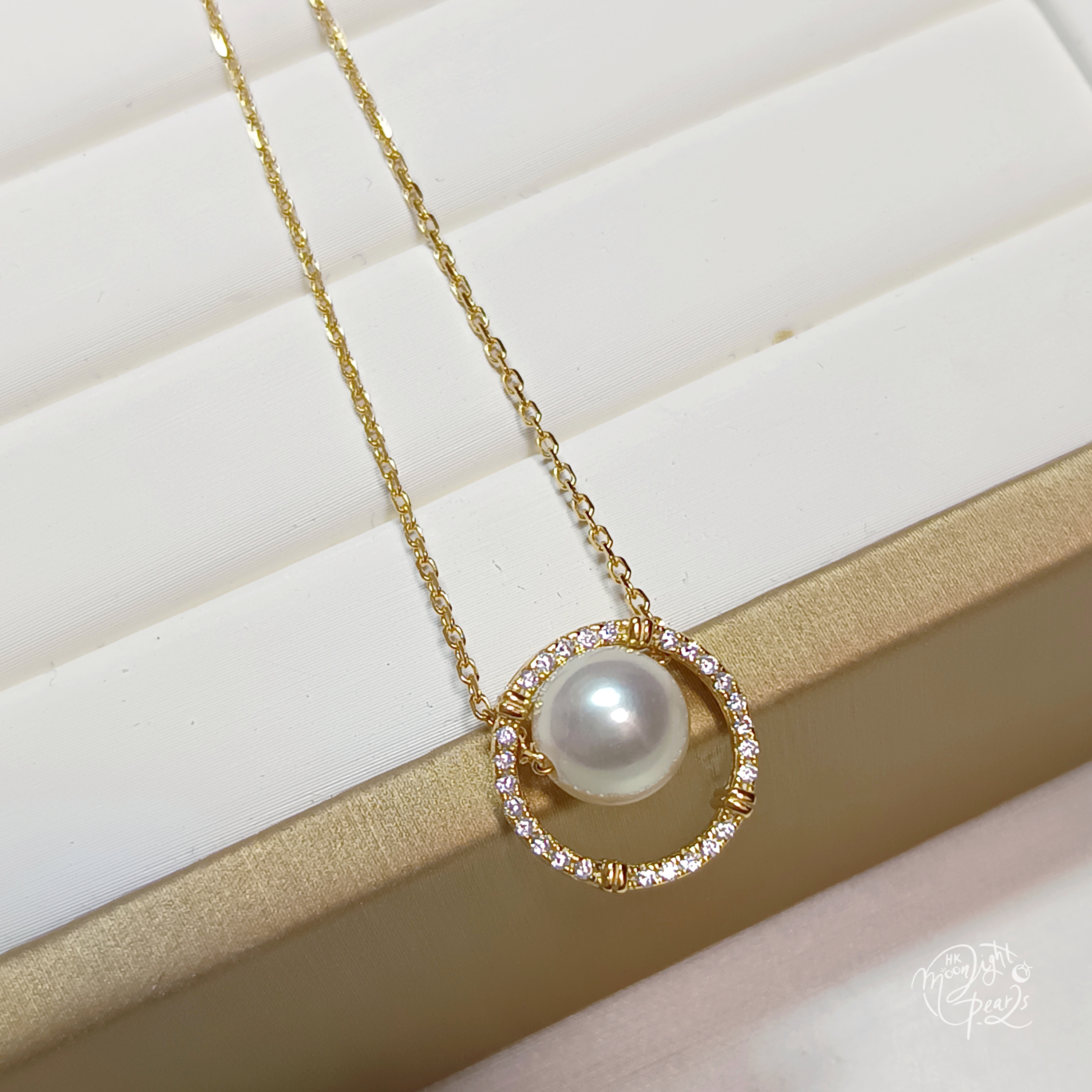 正圓極強光日本akoya 海水珍珠精工s925銀可拆卸三戴款路路通項鍊（含s925銀金色萬能針鍊）