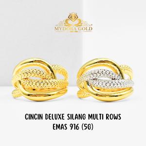 MYDORA Cincin Deluxe Silang Multi Rows (5G) l EMAS 916/22K
