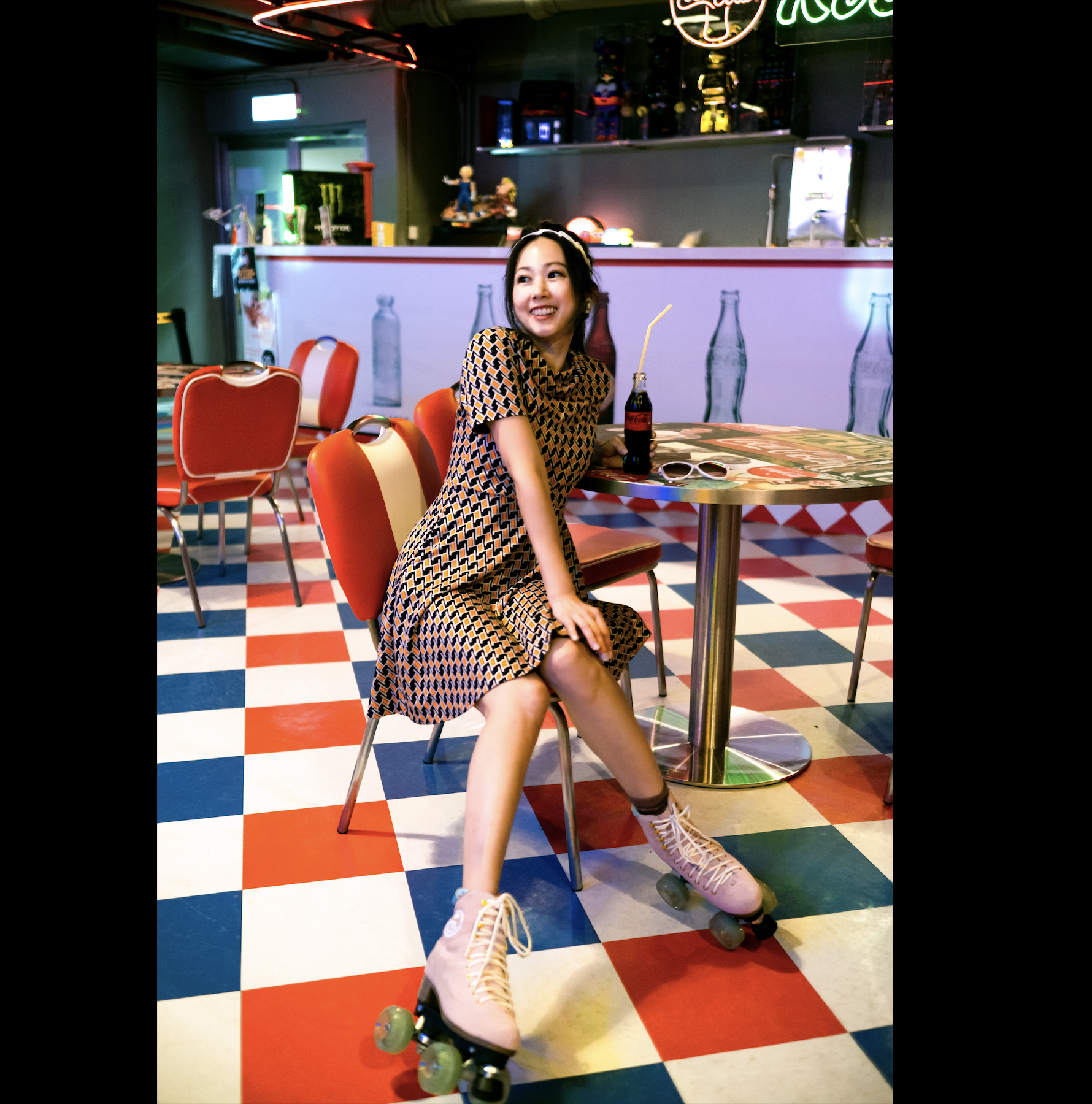 (Ready-Made)1960s Inspired Orange Icon Go Go Dress - Short Sleeve(FM157)