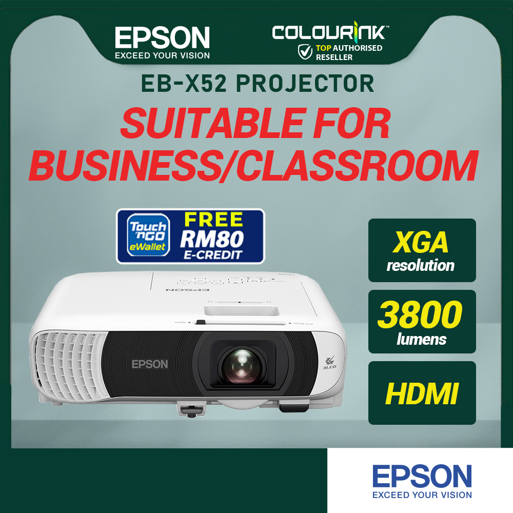 Epson Projector EB-E012 | EB-E24 | EB-X51| EB-X52 | EB-W55 | EB-FH54 XGA WXGA FHD Lumens Brightness Wireless EB-E01 FH52