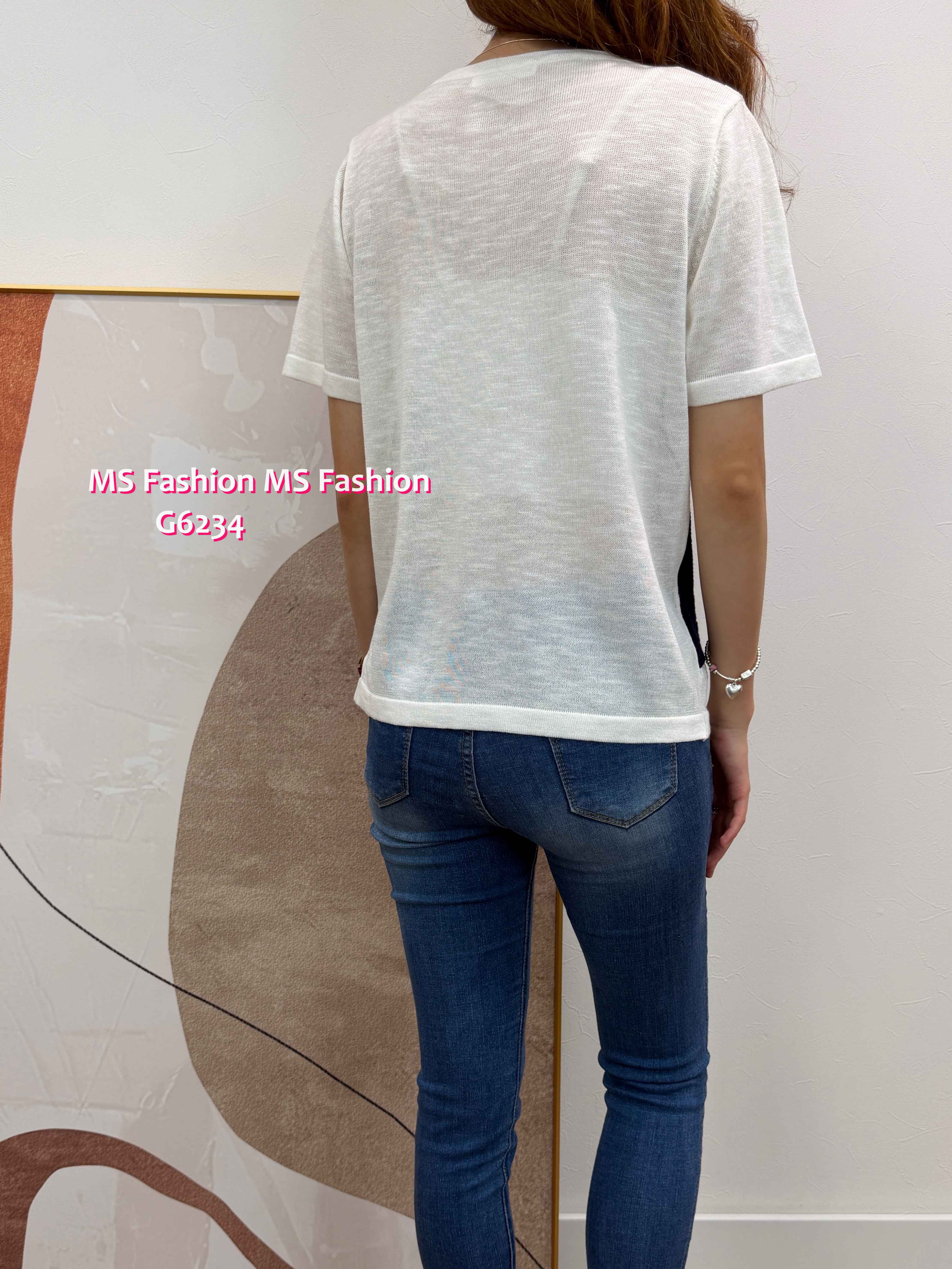 G6234 韓國🇰🇷假兩件拼色針織top