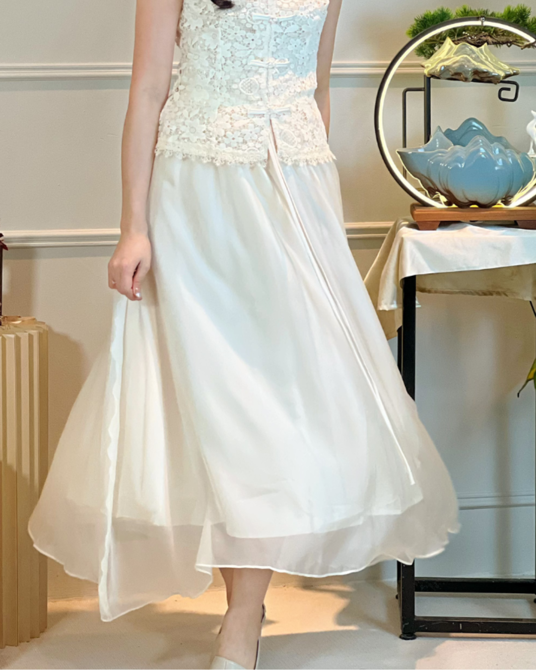 5103 Natividad Mesh A Line Skirt 