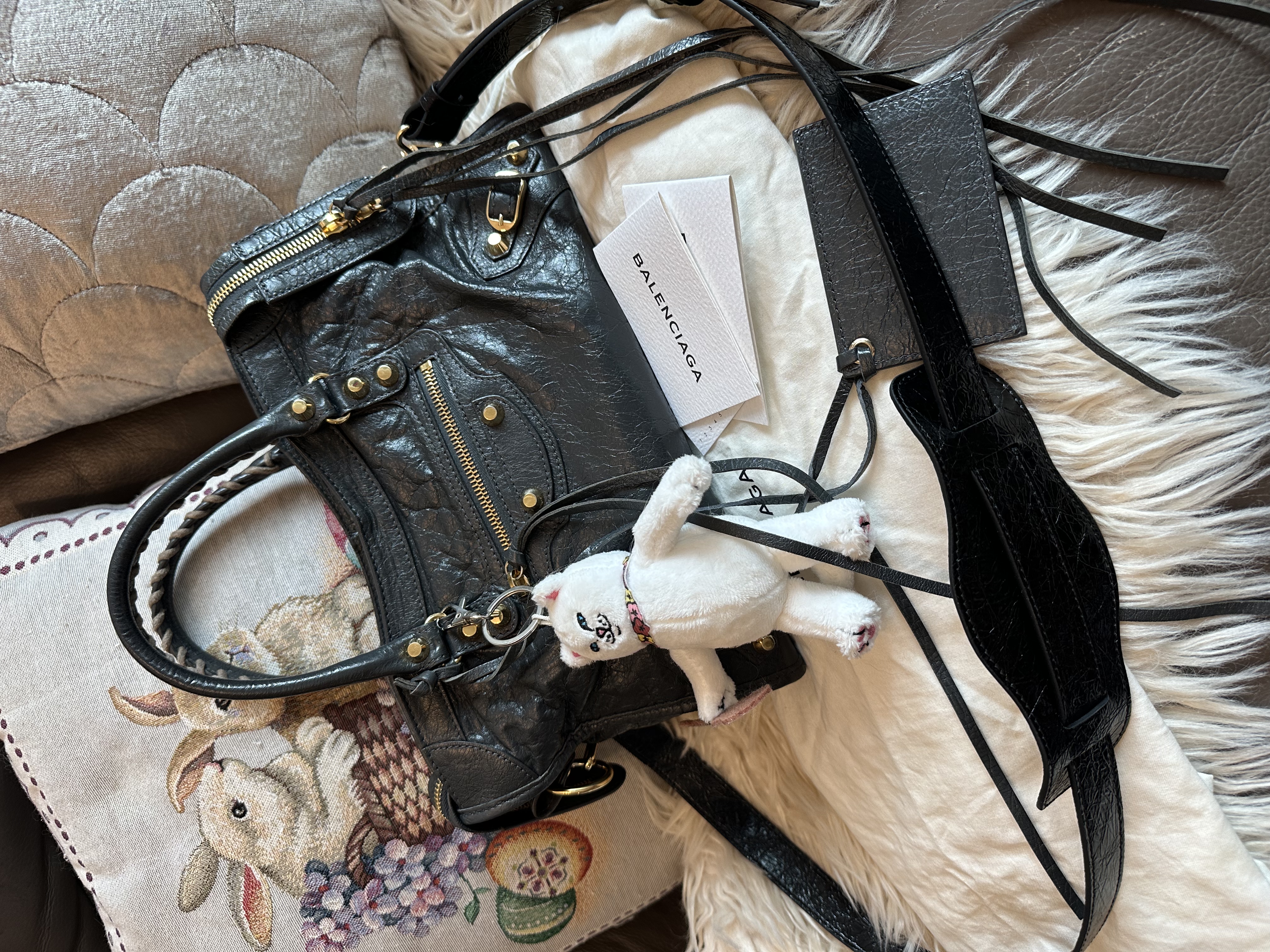 balenciaga dark grey city ghw 