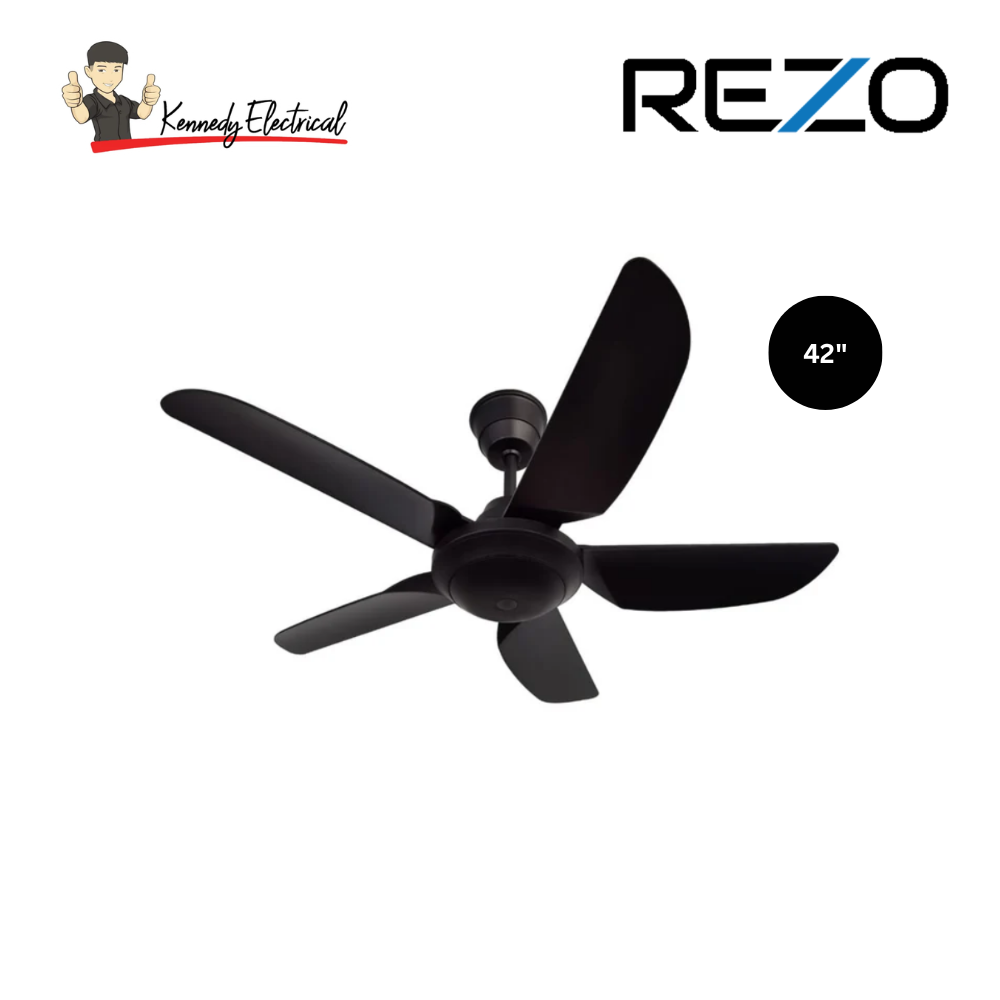 Rezo 42-Inch ZR42 Series 5-Blade Ceiling Fan - Matte Black (ZR42-MB)
