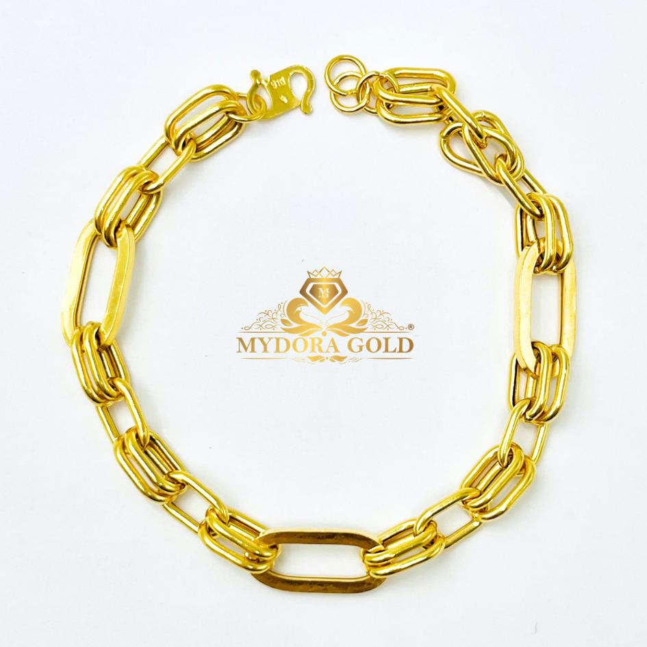 MYDORA Rantai Tangan Fesyen Paperclip + Double Chain l EMAS 916/22K