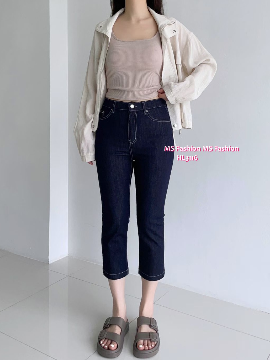 HL3116 韓國👖Howluk8分闊筒牛
