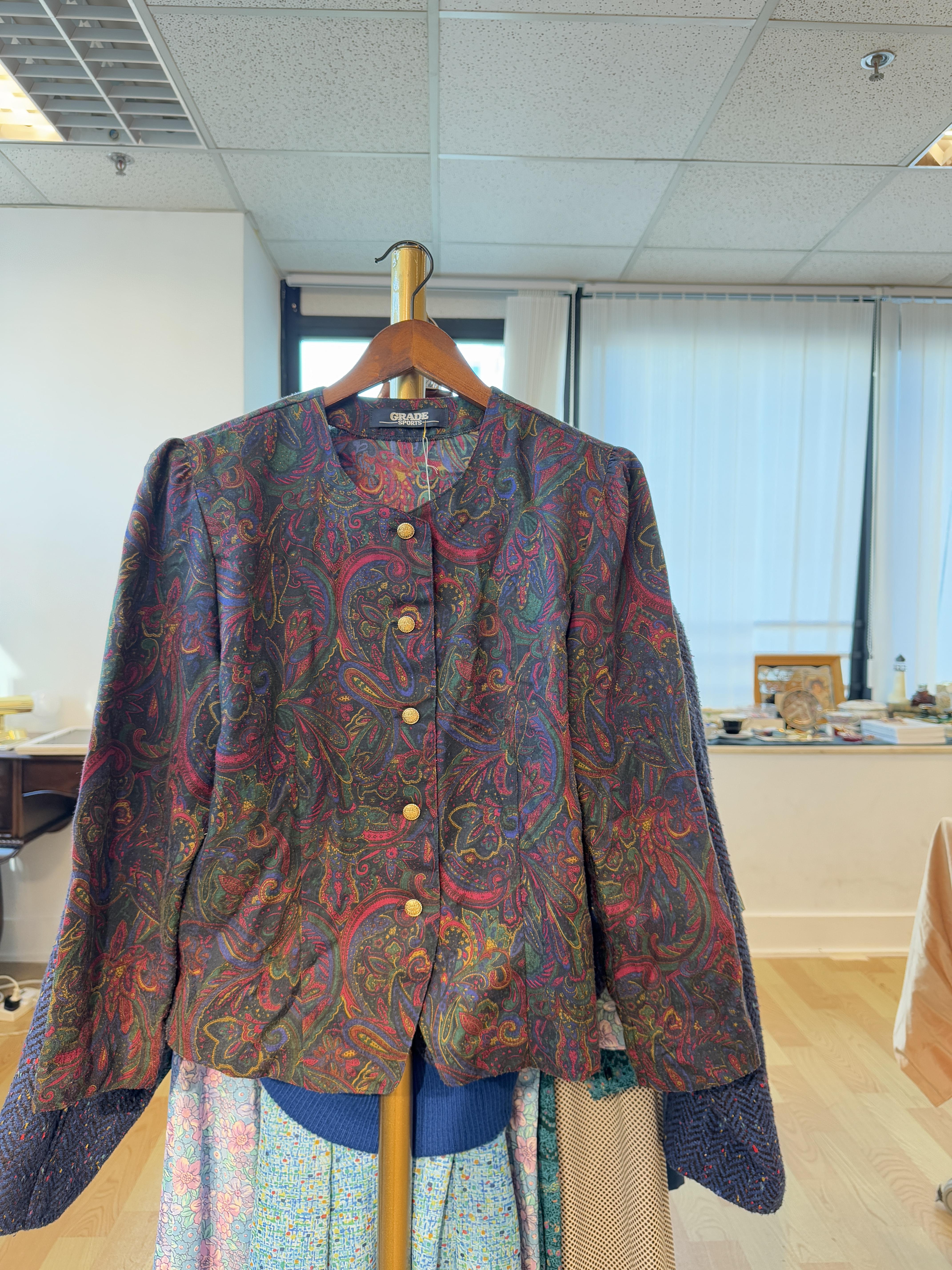 Preview - Vintage 1980s Paisley Pattern Button-Up Top (MT1606-45)