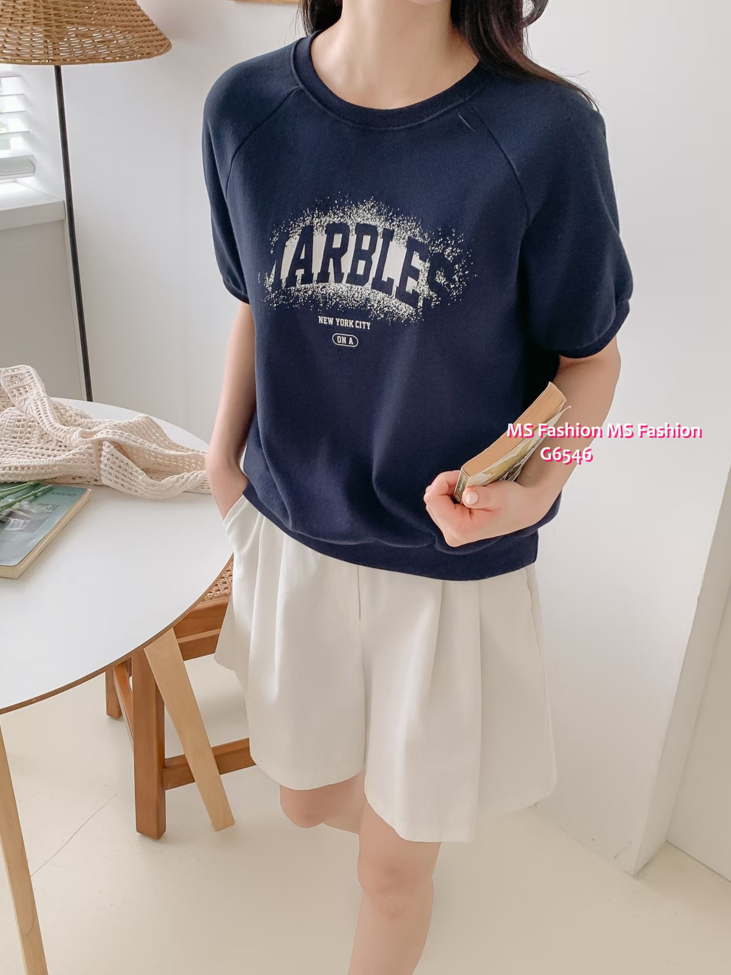 G6546 拼色字母top