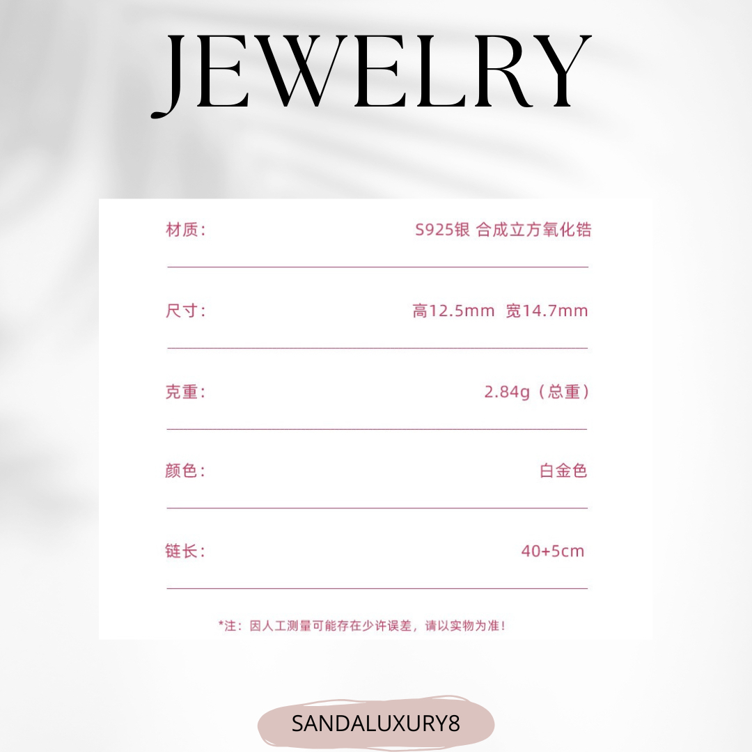 Heart Necklace with Pink Gemstone Pendant, Simple Elegant Silver Chain, Romantic Jewelry for Women, Ideal Gift for Her,  Sandaluxury8