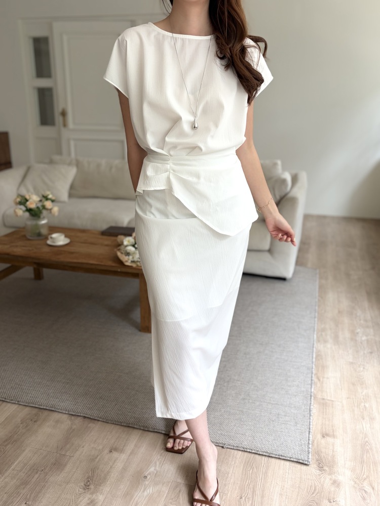 Lyra Ruched Set (White)