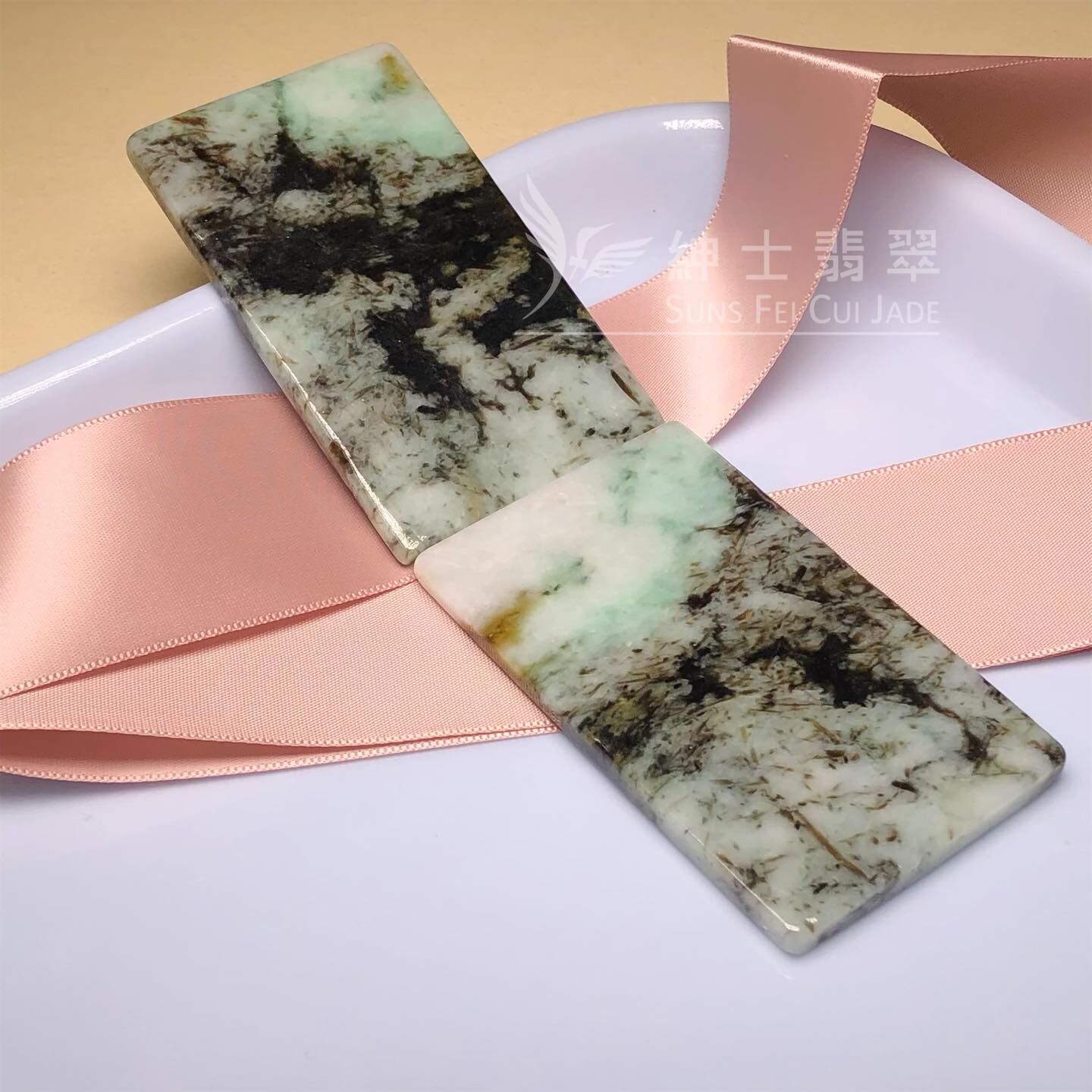 翡翠無事牌一對