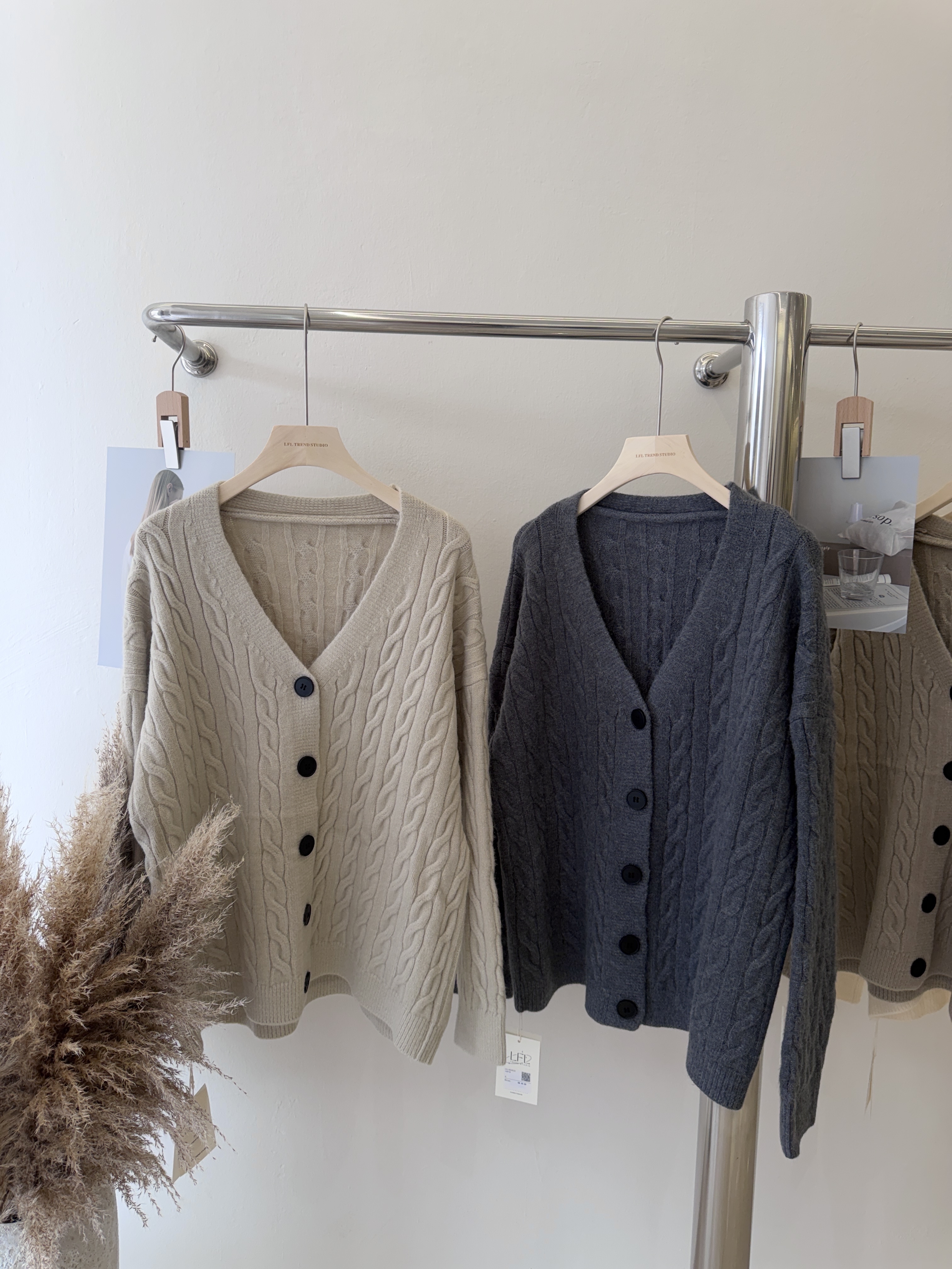 6609 韩系麻花纹长版外套