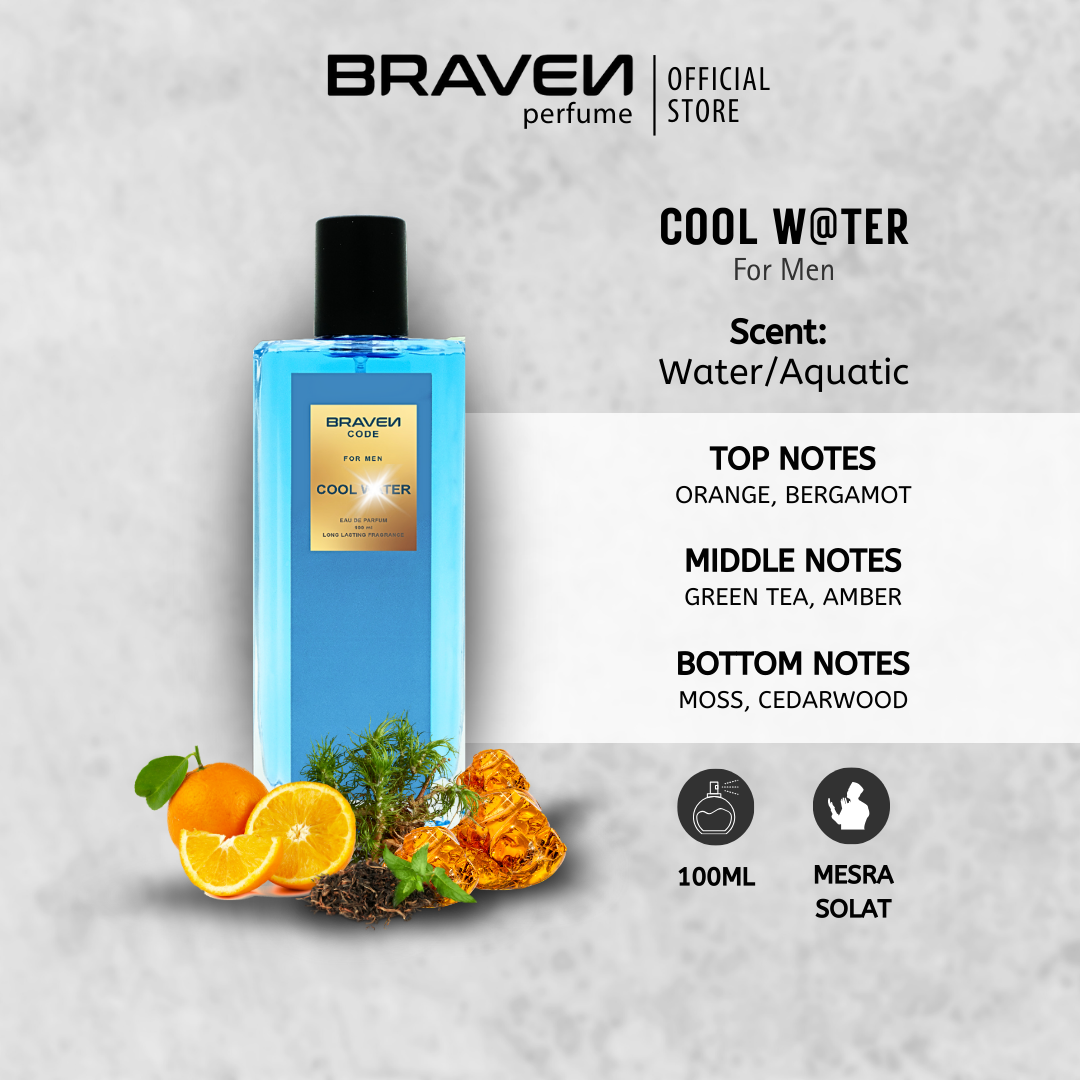 Braven Perfume Combo Set - Buy 3 Get 5 - Extreme Aqua + Cool Water + Dark Polo