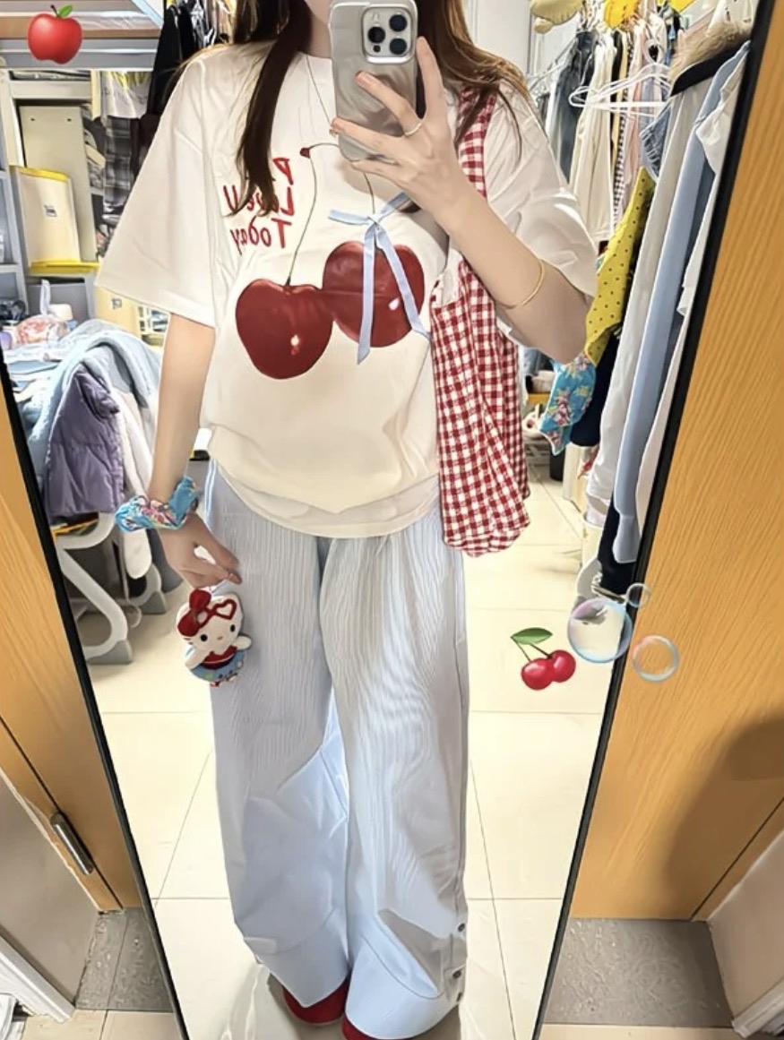 TP578樱桃甜美风上衣