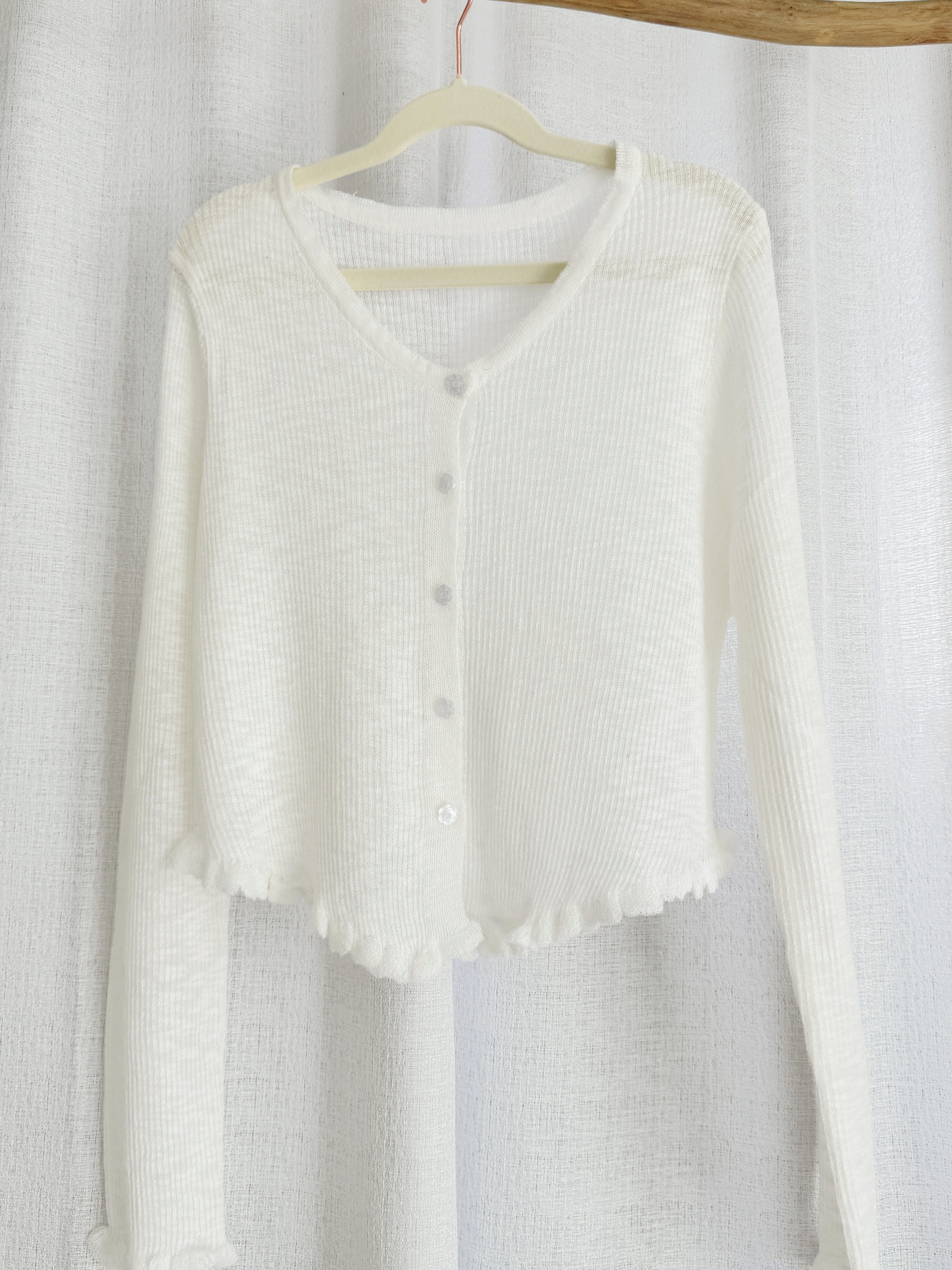 夏日简约木耳边薄外套