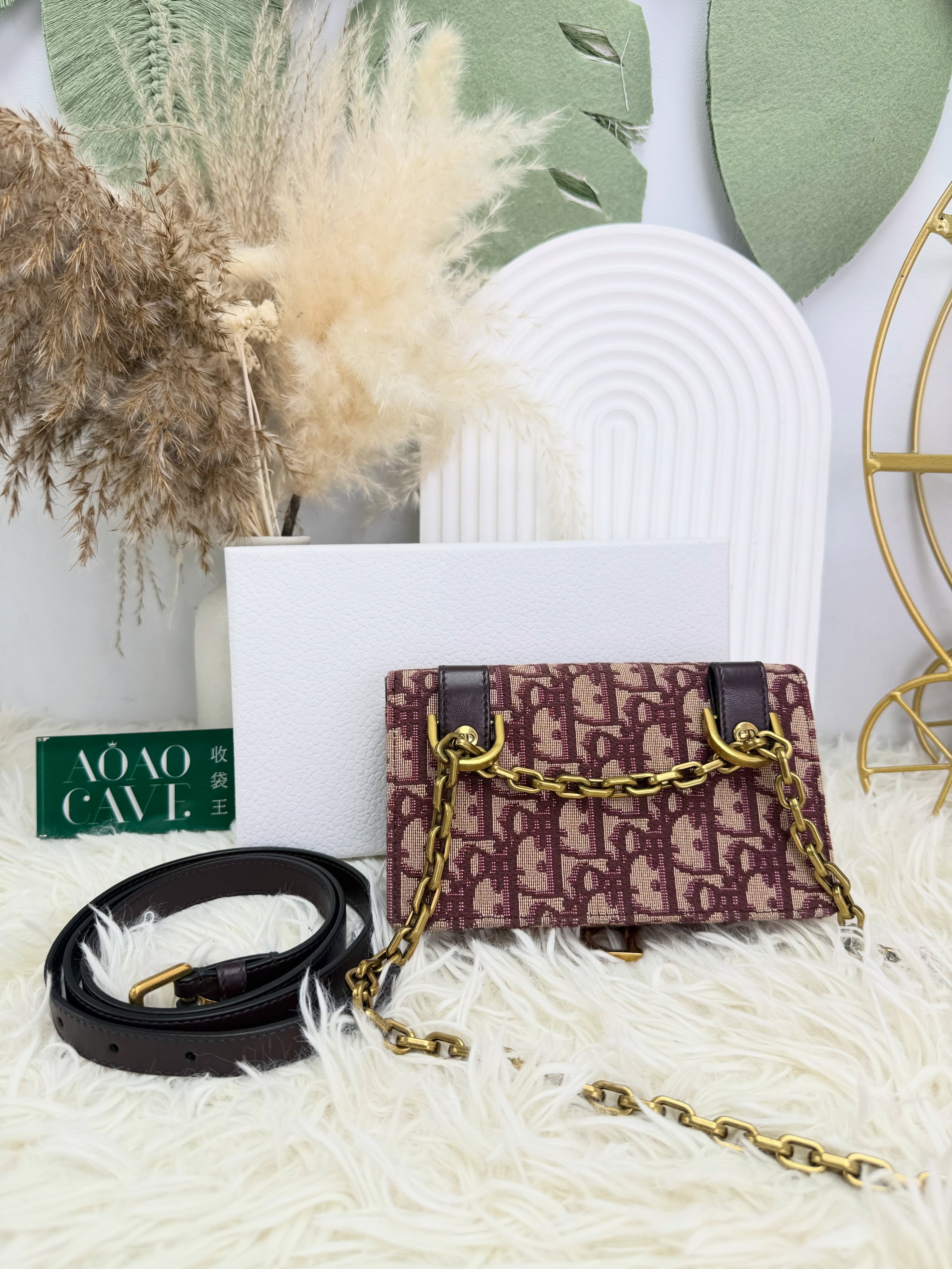 Dior👜 PRE OWNED 🛍️Dior 紅色老花腰包WOC兩用❤️  
