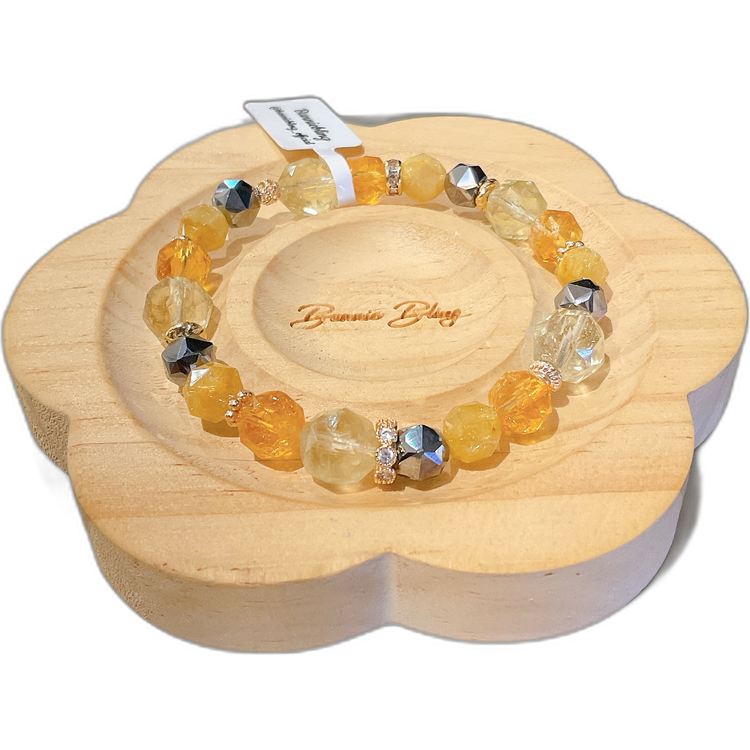 【金色聖光•豐盛顯化】隕石金髮晶能量手鏈✨