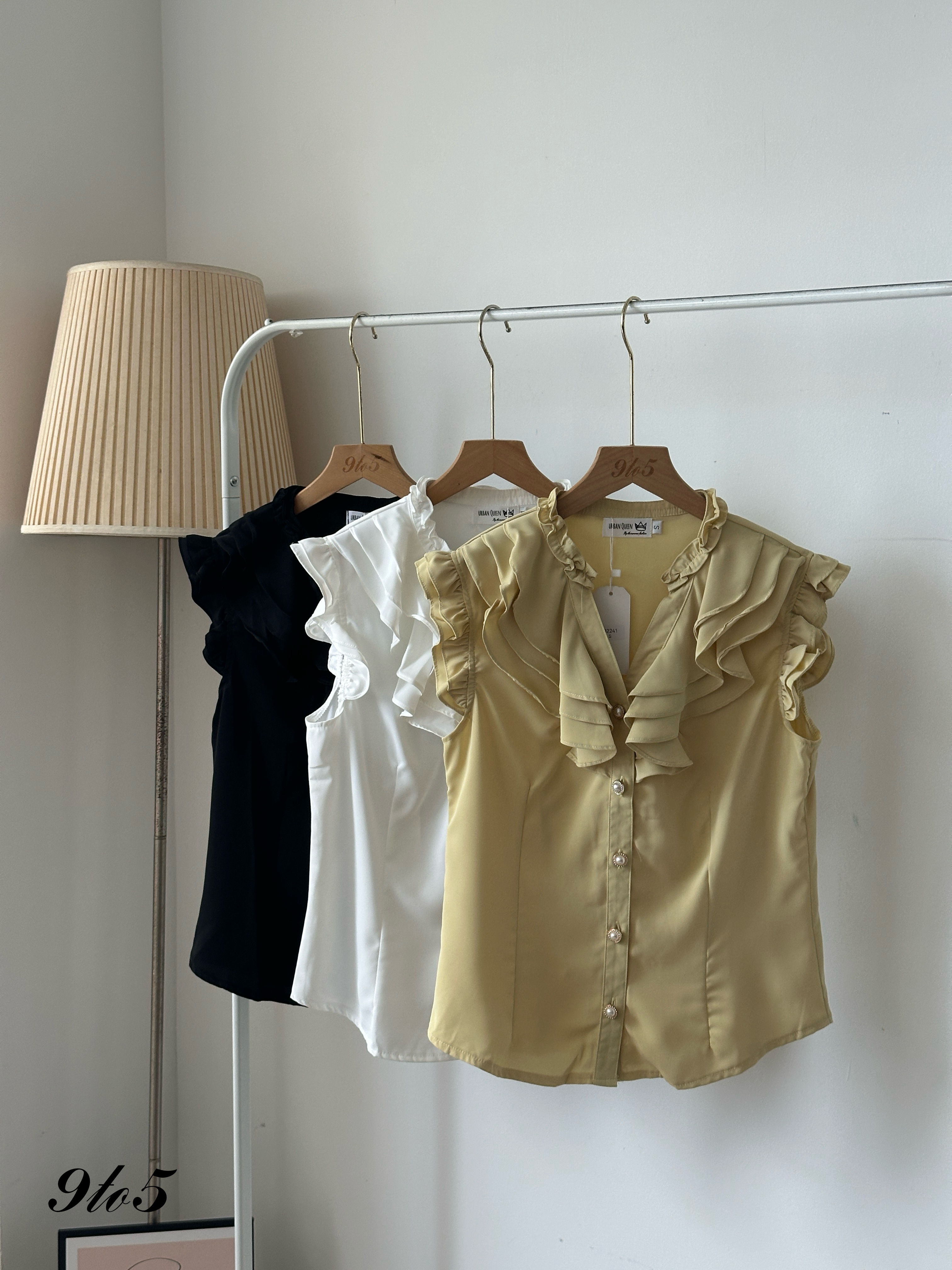 T3987 Cape Sleeve Ruffle Shirt - 3 Colors