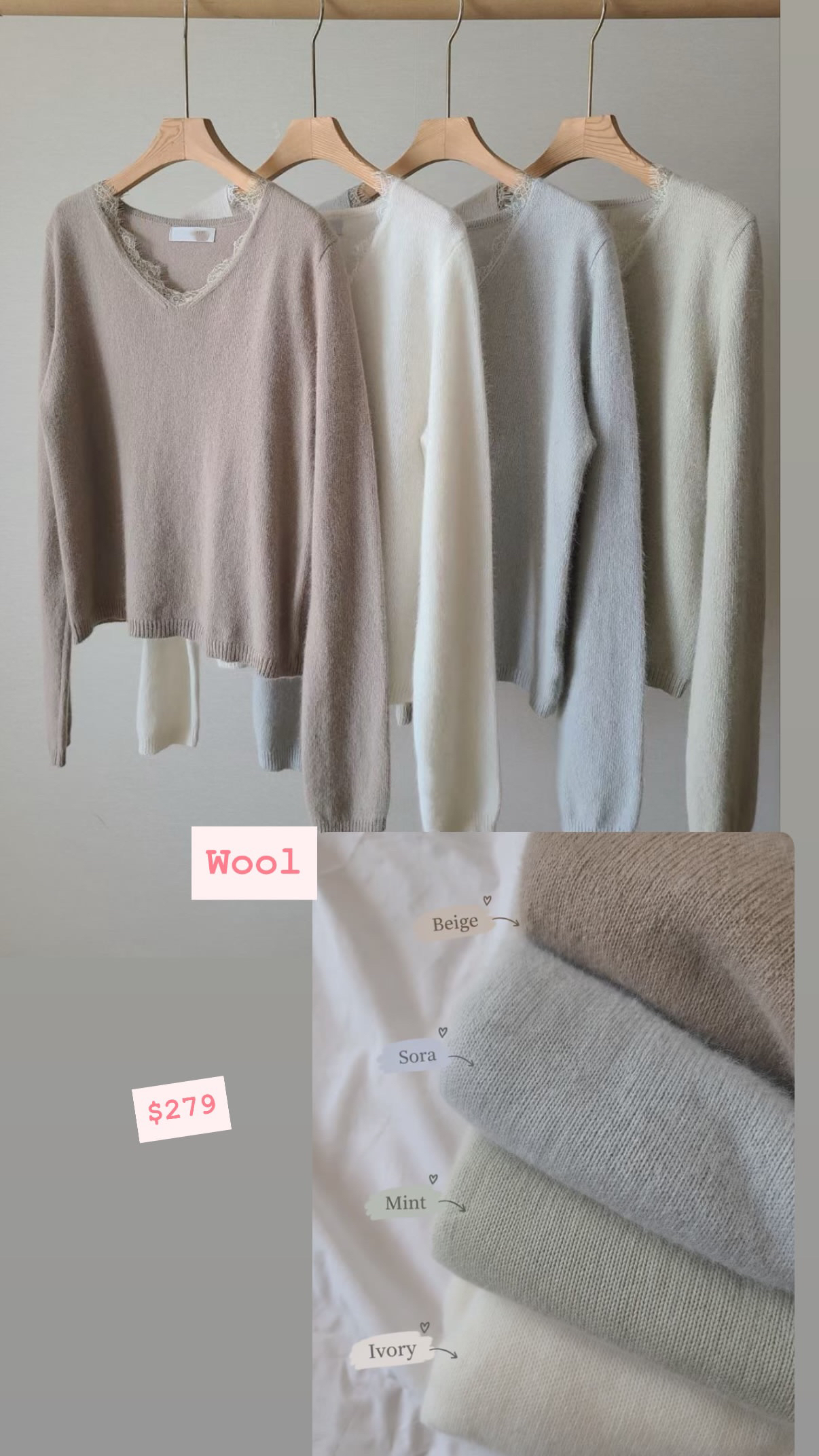 Wool🇰🇷🇰🇷新款速遞 28/10🔥🔥14728#ff4585